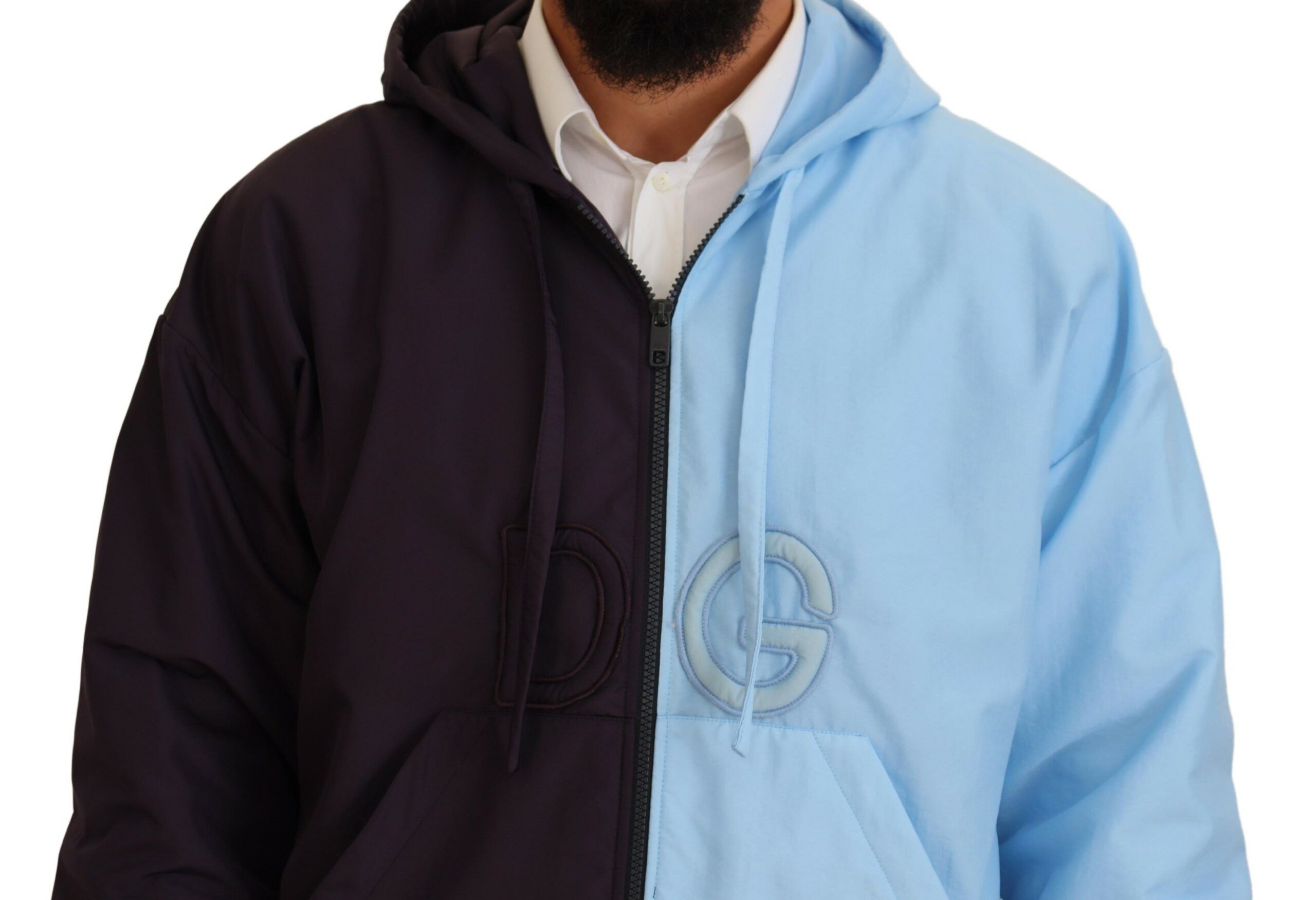 Black Blue DG Hooded Full Zip Men Men's Jacket - Dolce & Gabbana - Modalova