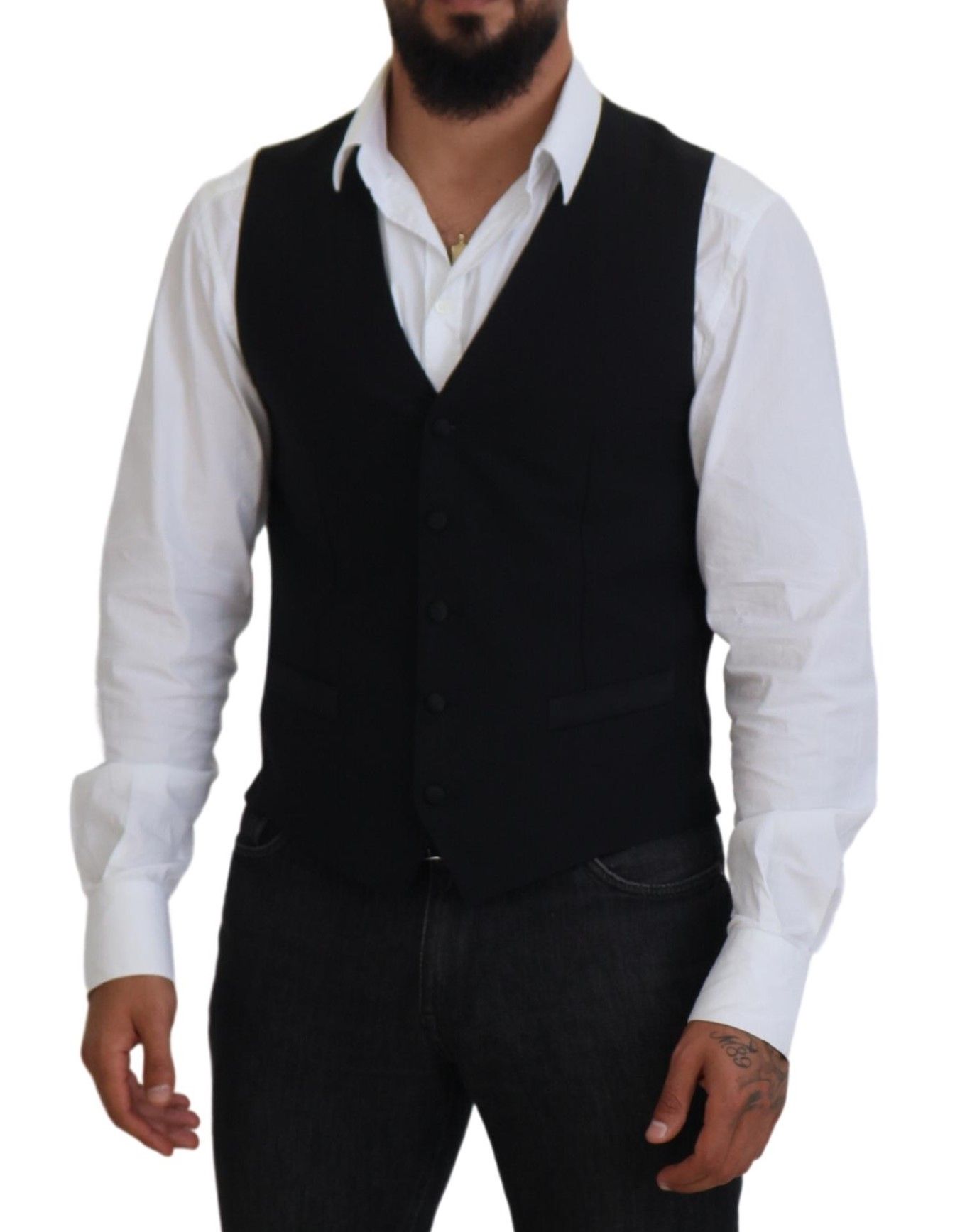 Virgin Wool Waistcoat Formal Men's Vest - Dolce & Gabbana - Modalova