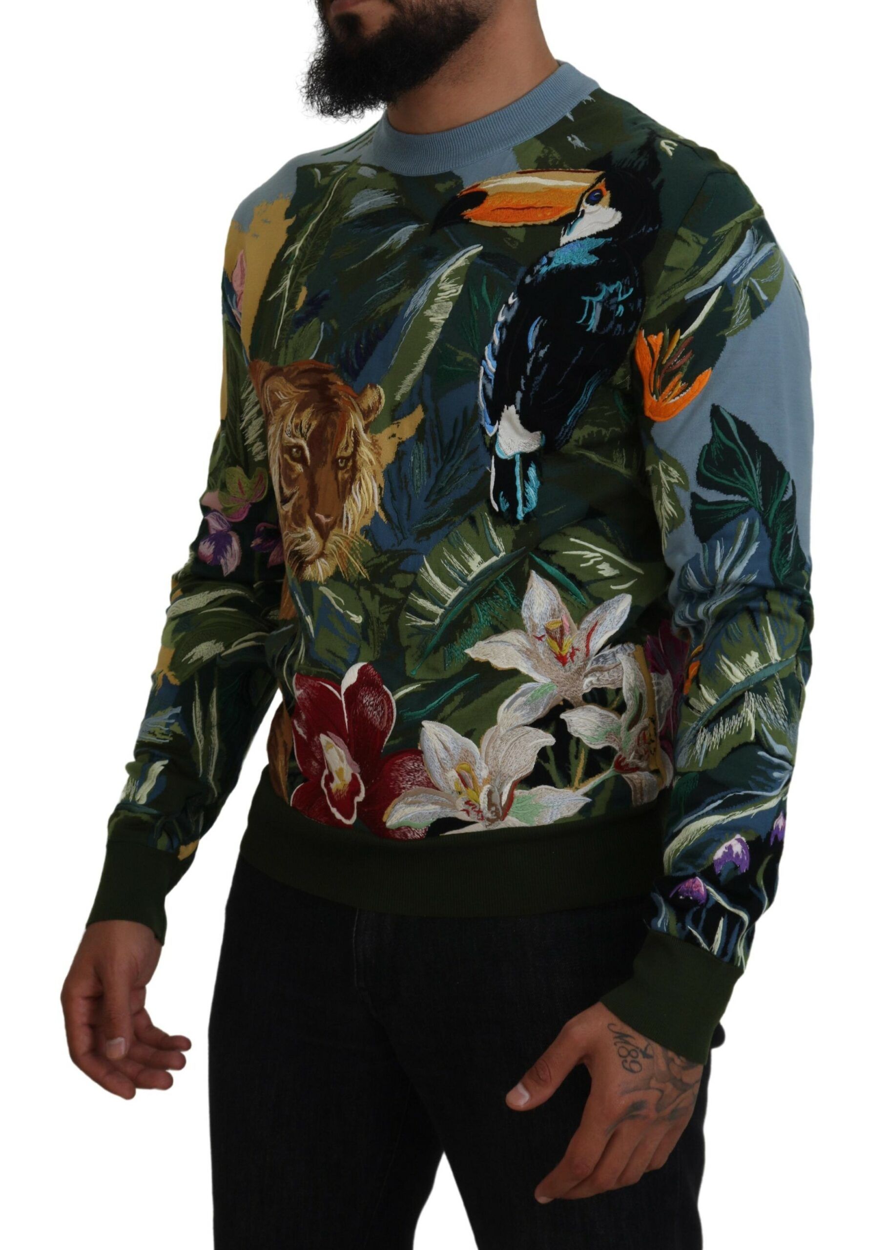 Jungle Wool Pullover Logo Men's Sweater - Dolce & Gabbana - Modalova