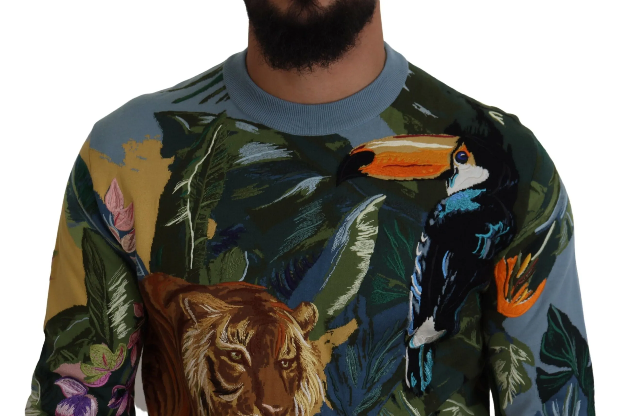 Jungle Wool Pullover Logo Men's Sweater - Dolce & Gabbana - Modalova