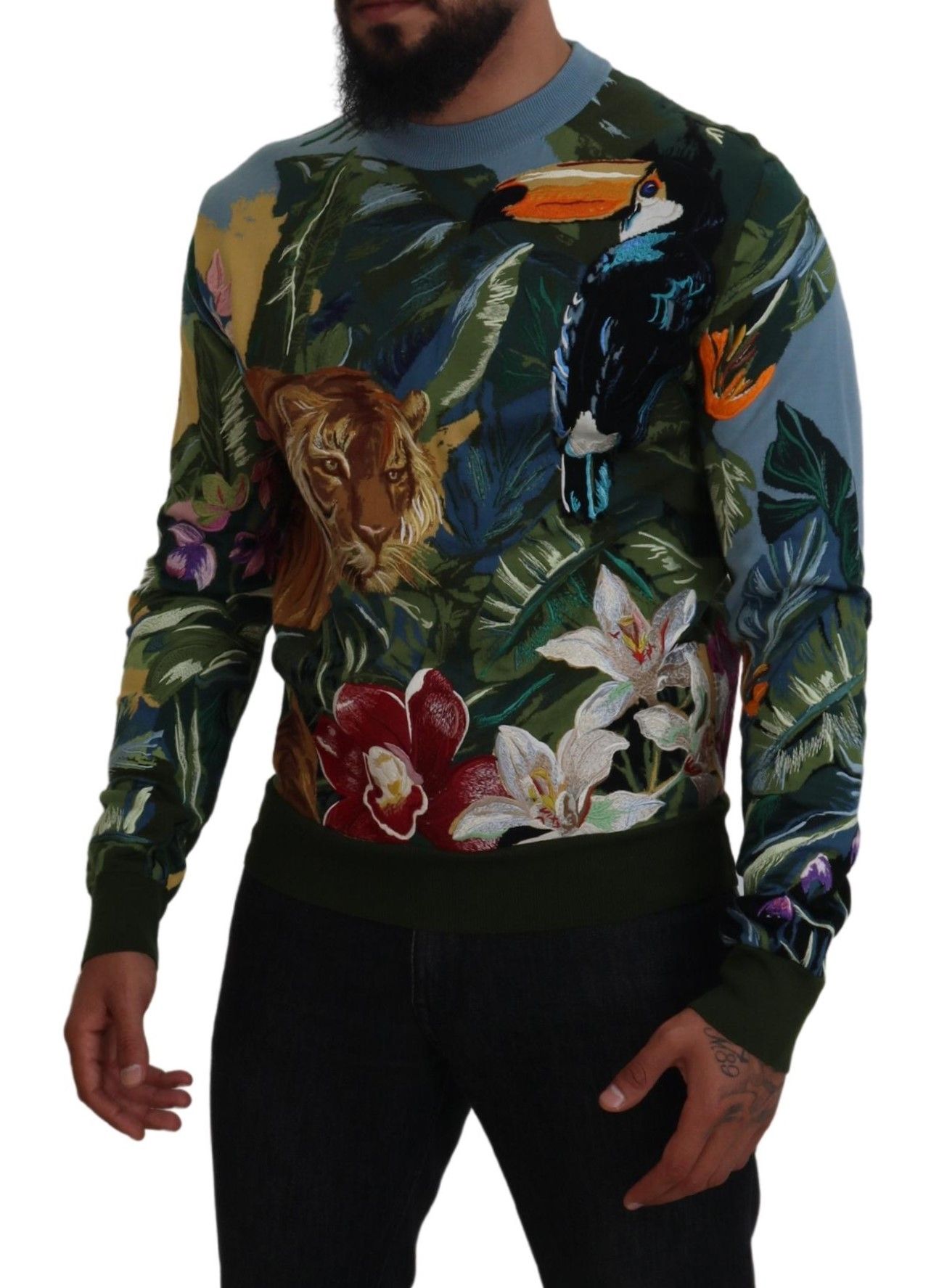 Jungle Wool Pullover Logo Men's Sweater - Dolce & Gabbana - Modalova