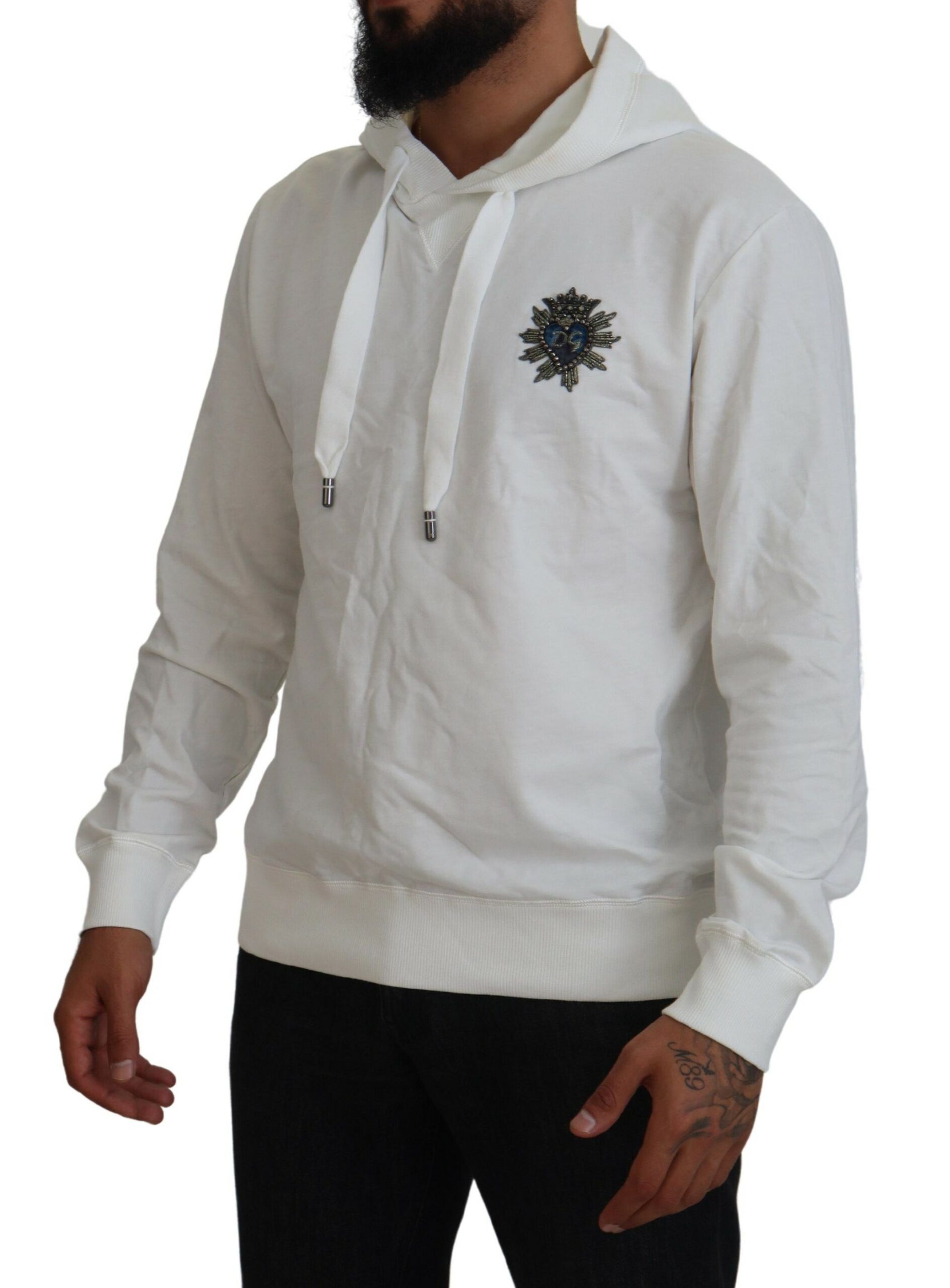 Cotton Hooded Sweatshirt Logo Men's Sweater - Dolce & Gabbana - Modalova