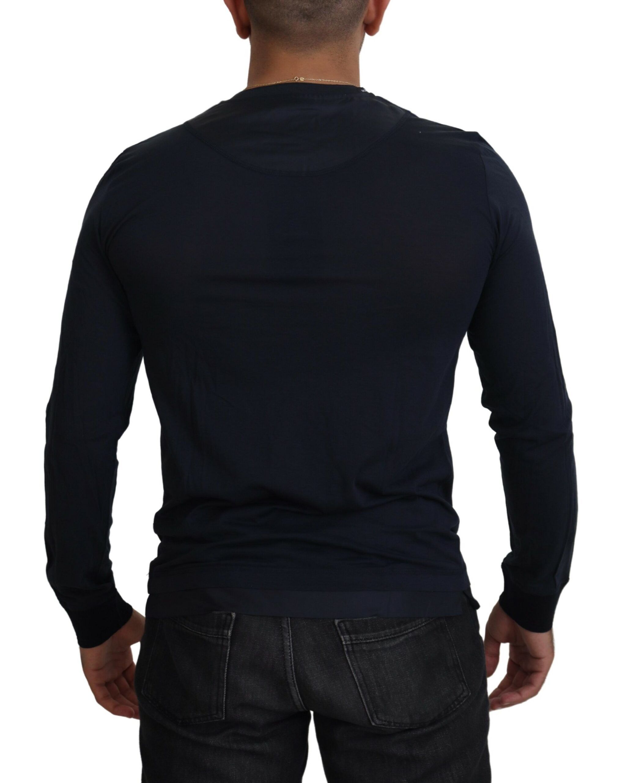 Cotton Button Crewneck Pullover Men's Sweater - Dolce & Gabbana - Modalova