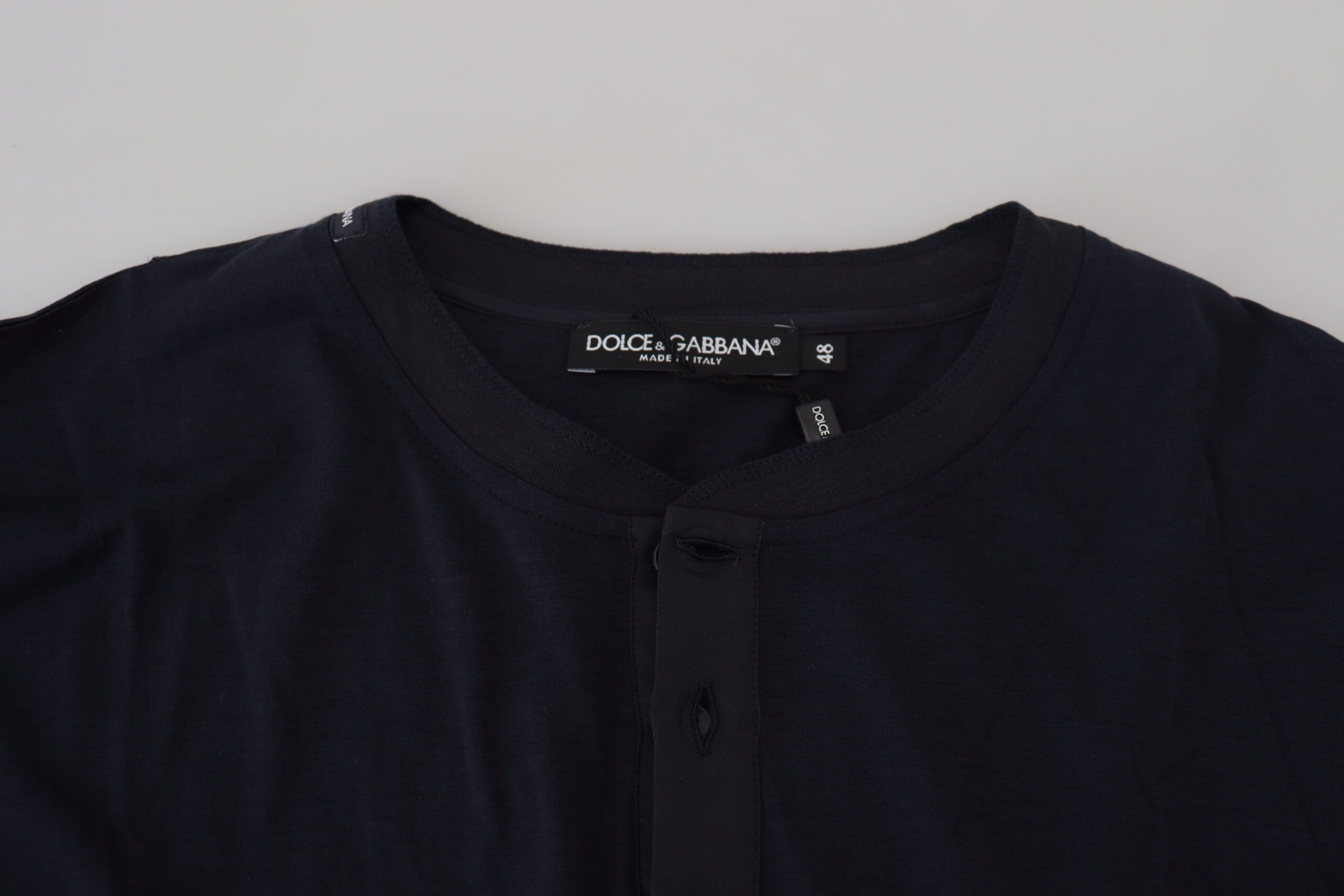 Cotton Button Crewneck Pullover Men's Sweater - Dolce & Gabbana - Modalova