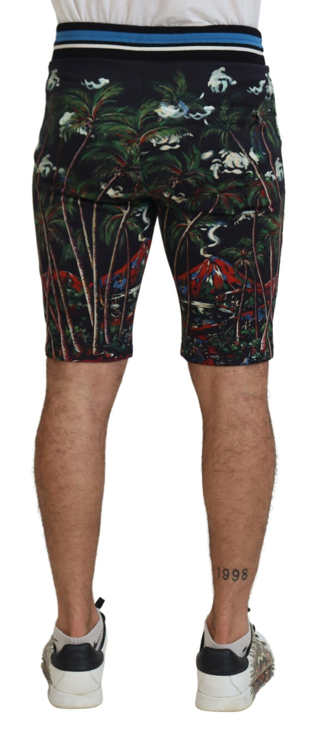 Cotton Volcano Print Casual Men's Shorts - Dolce & Gabbana - Modalova