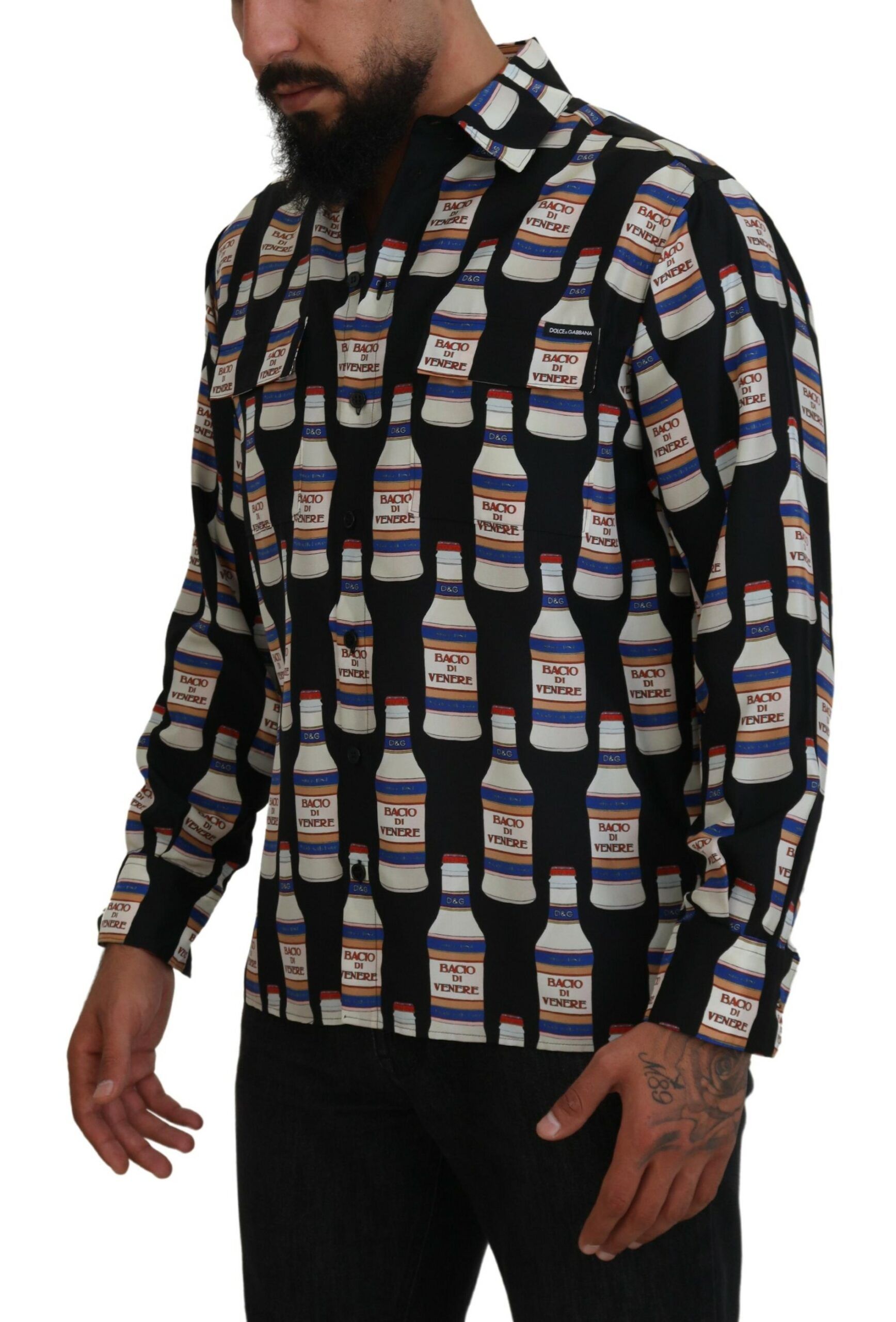 Silk Printed Collared Men Casual Men's Shirt - Dolce & Gabbana - Modalova