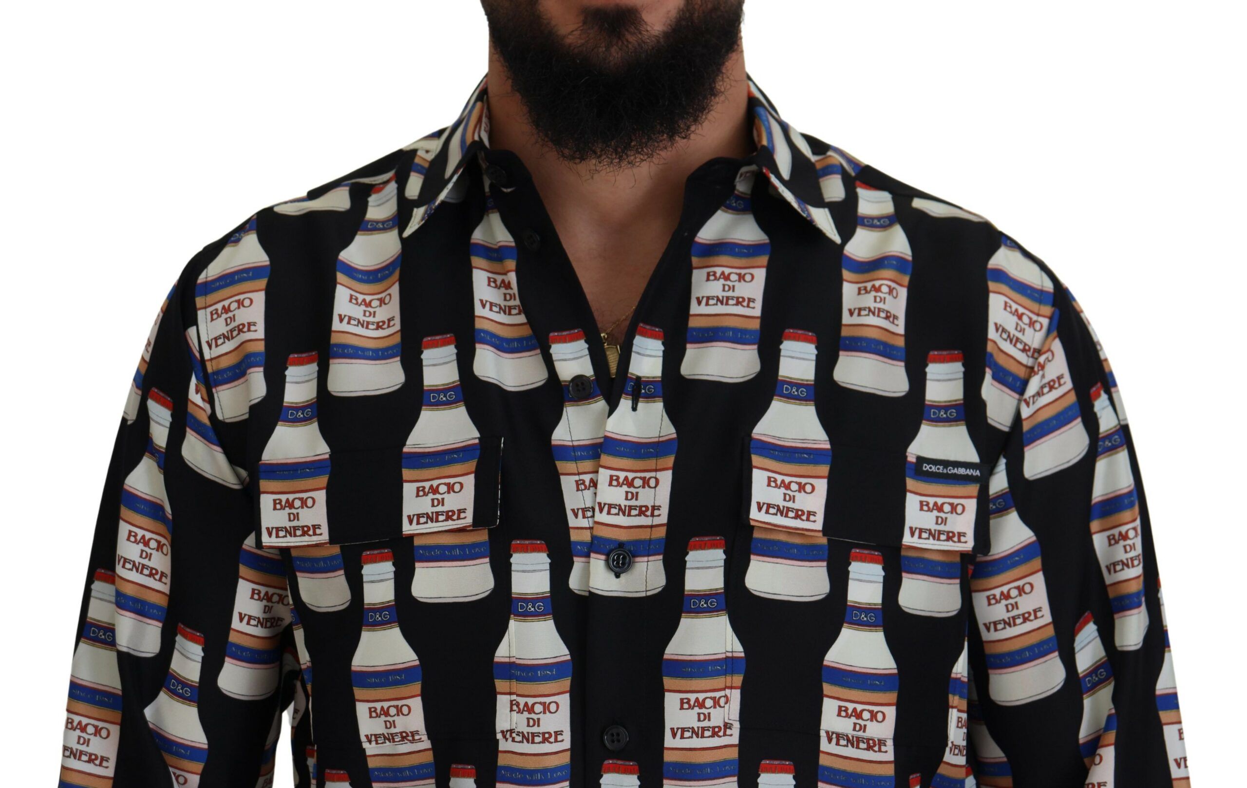 Silk Printed Collared Men Casual Men's Shirt - Dolce & Gabbana - Modalova