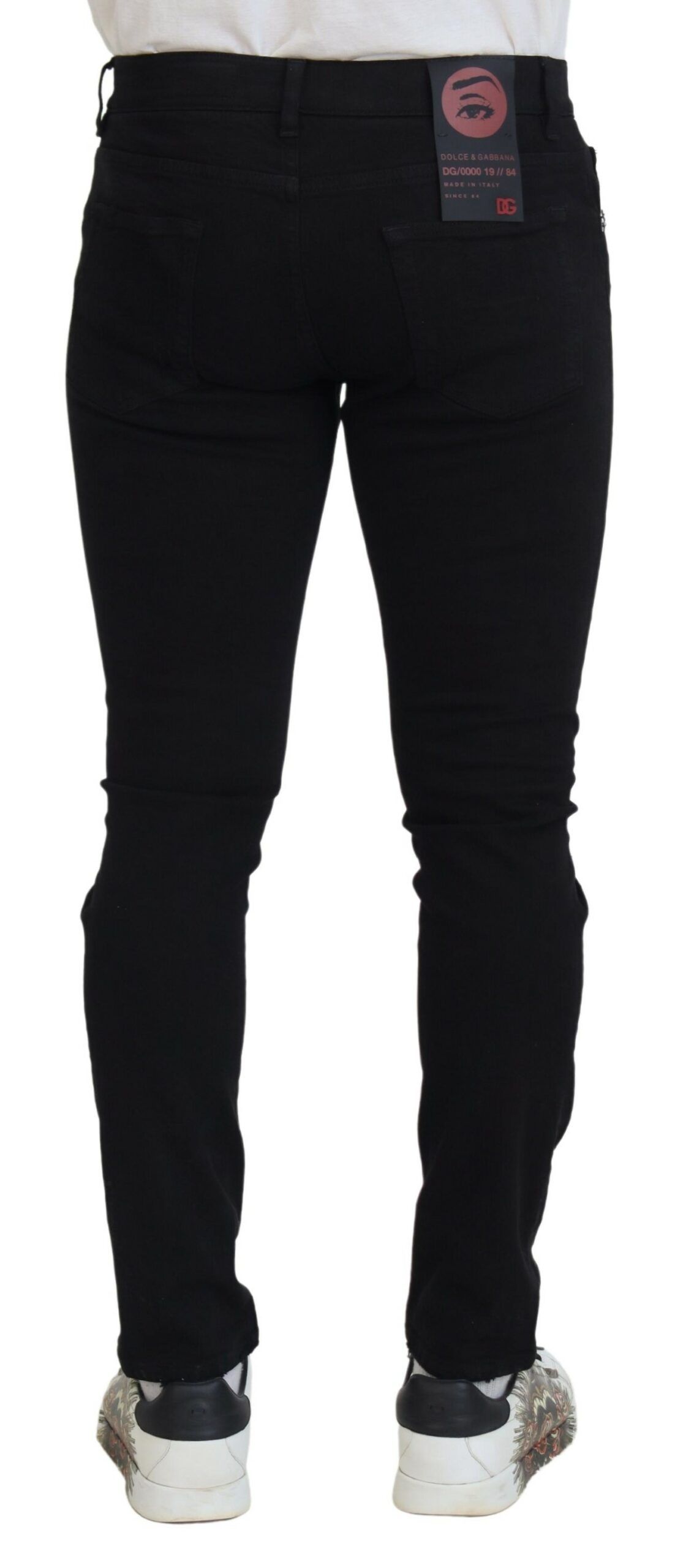 Slim Fit Tattered Denim Cotton Men's Jeans - Dolce & Gabbana - Modalova