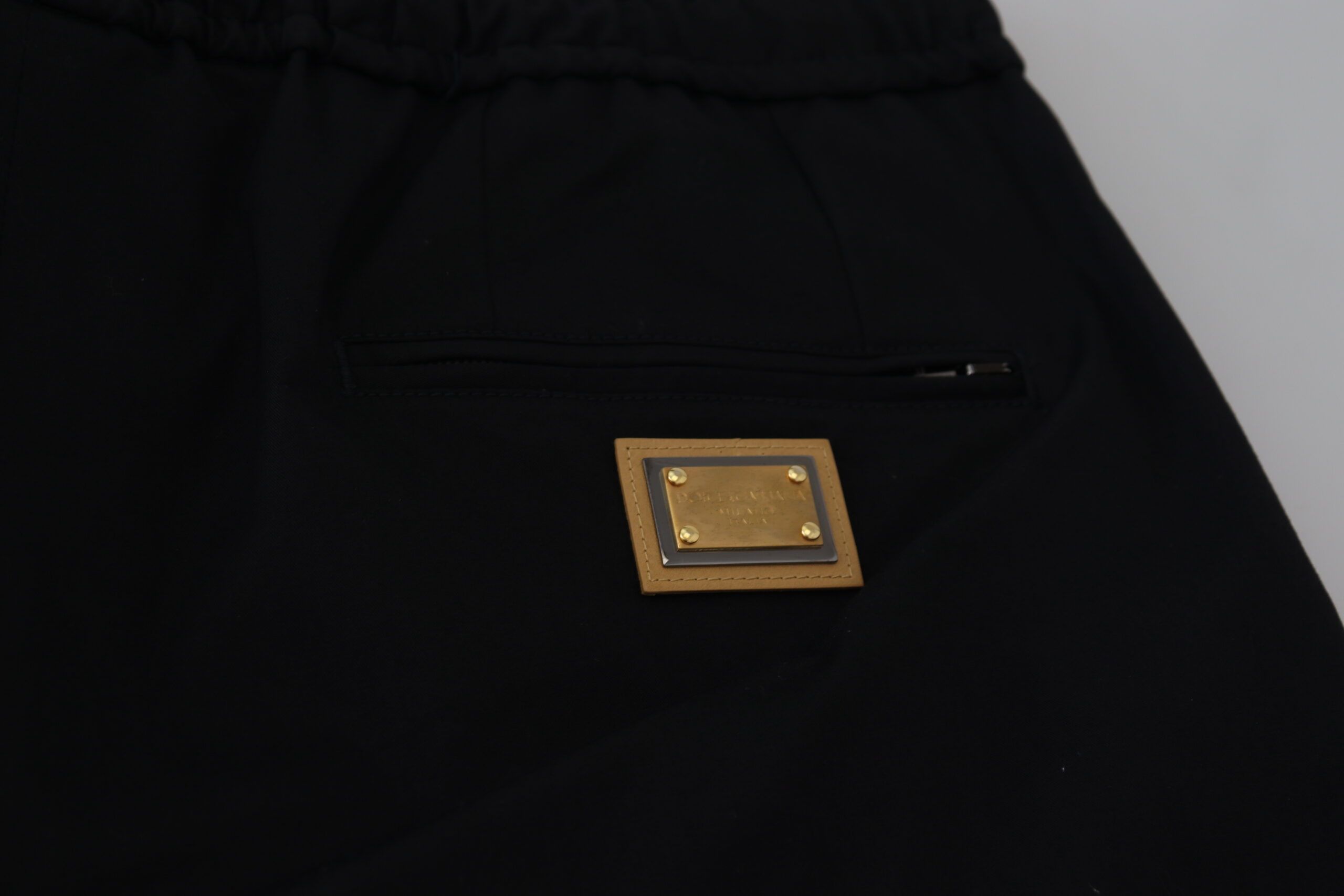 Cotton Elastic Waist DG Logo Cropped Men's Pants - Dolce & Gabbana - Modalova