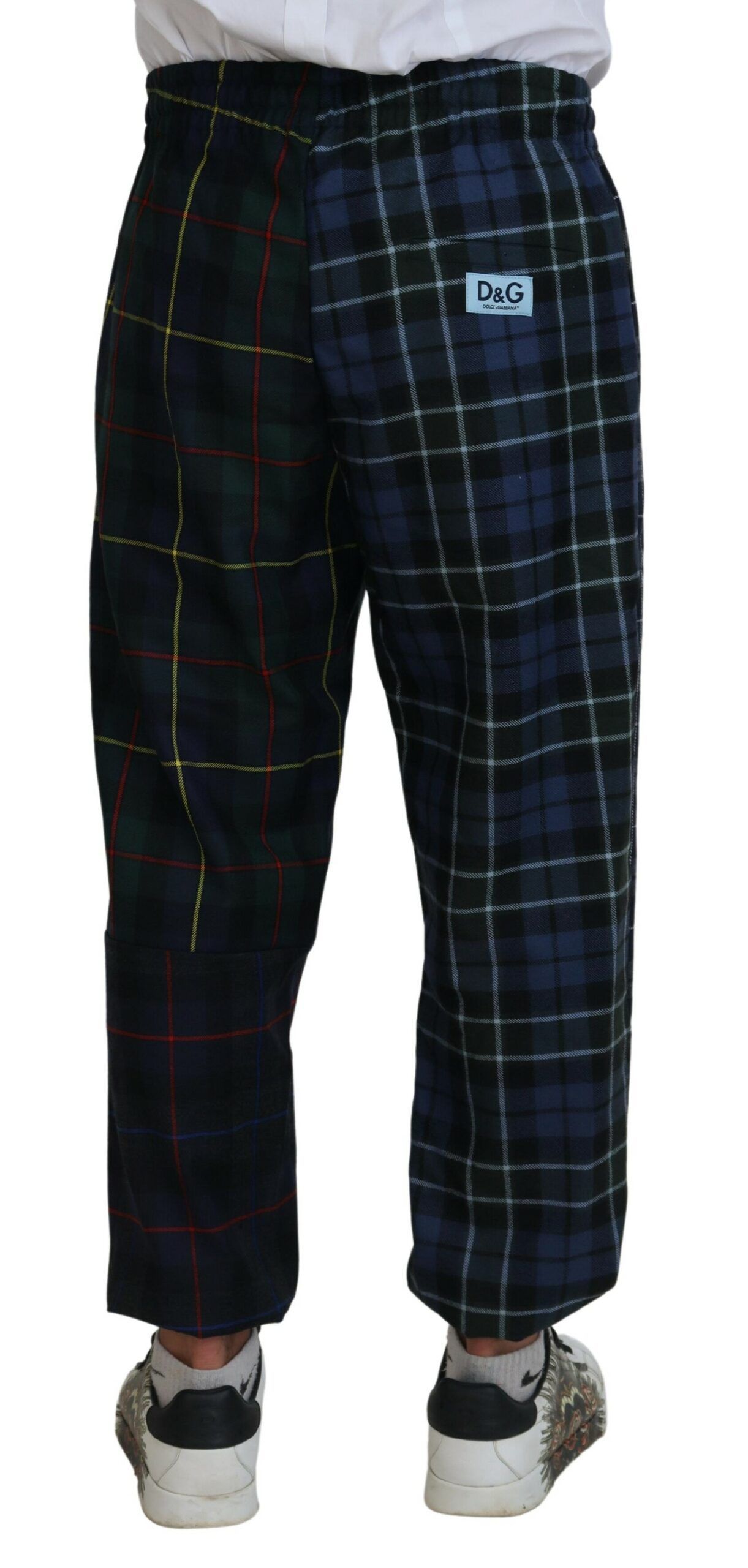 Checkered Wool Men Jogger Men's Pants - Dolce & Gabbana - Modalova