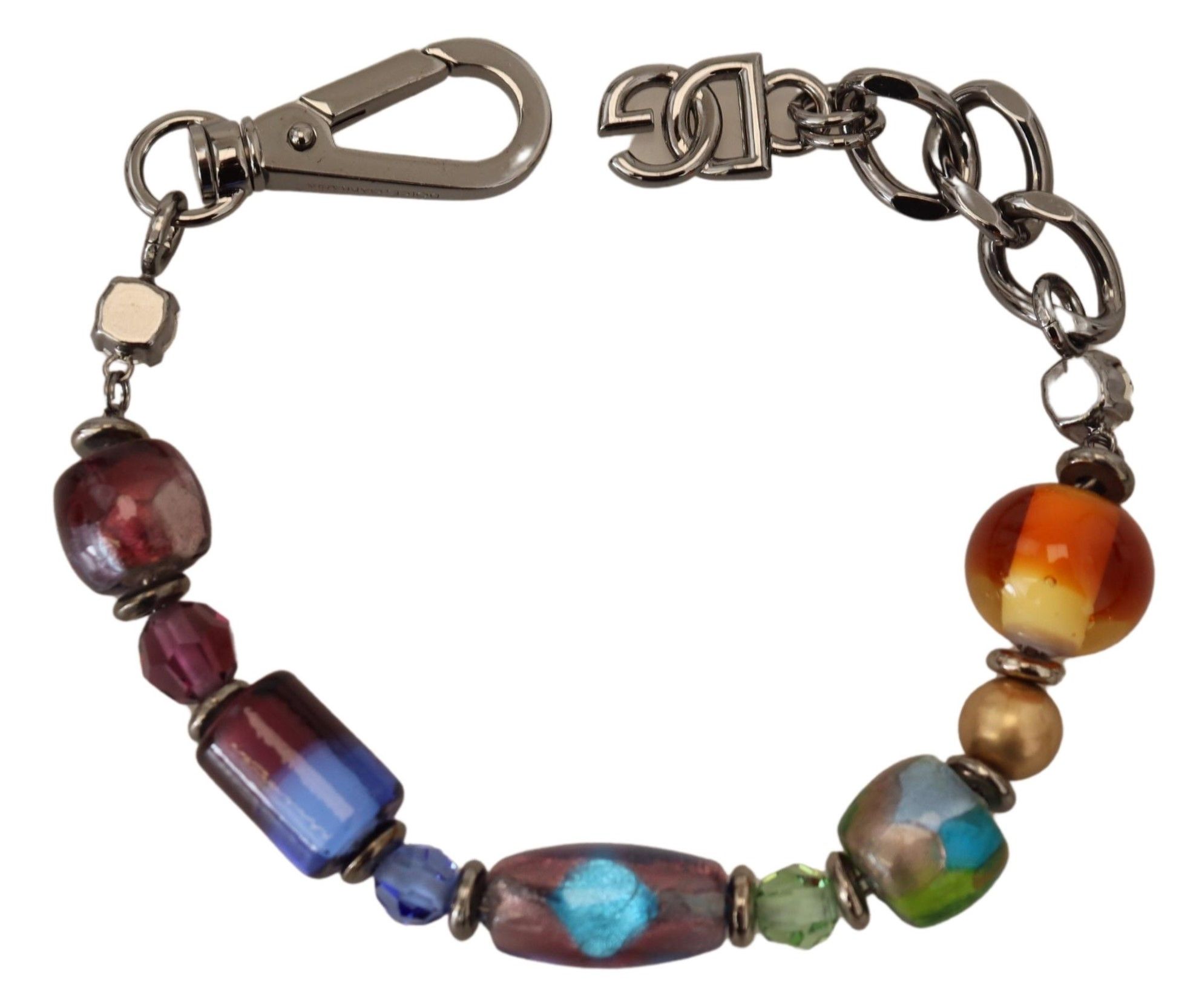 Multicolor Chain Brass Beaded Lobster Clasp Women's Bracelet - Dolce & Gabbana - Modalova
