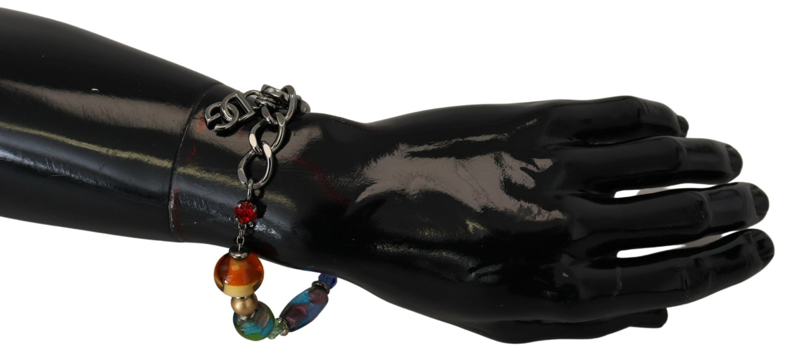 Multicolor Chain Brass Beaded Lobster Clasp Women's Bracelet - Dolce & Gabbana - Modalova