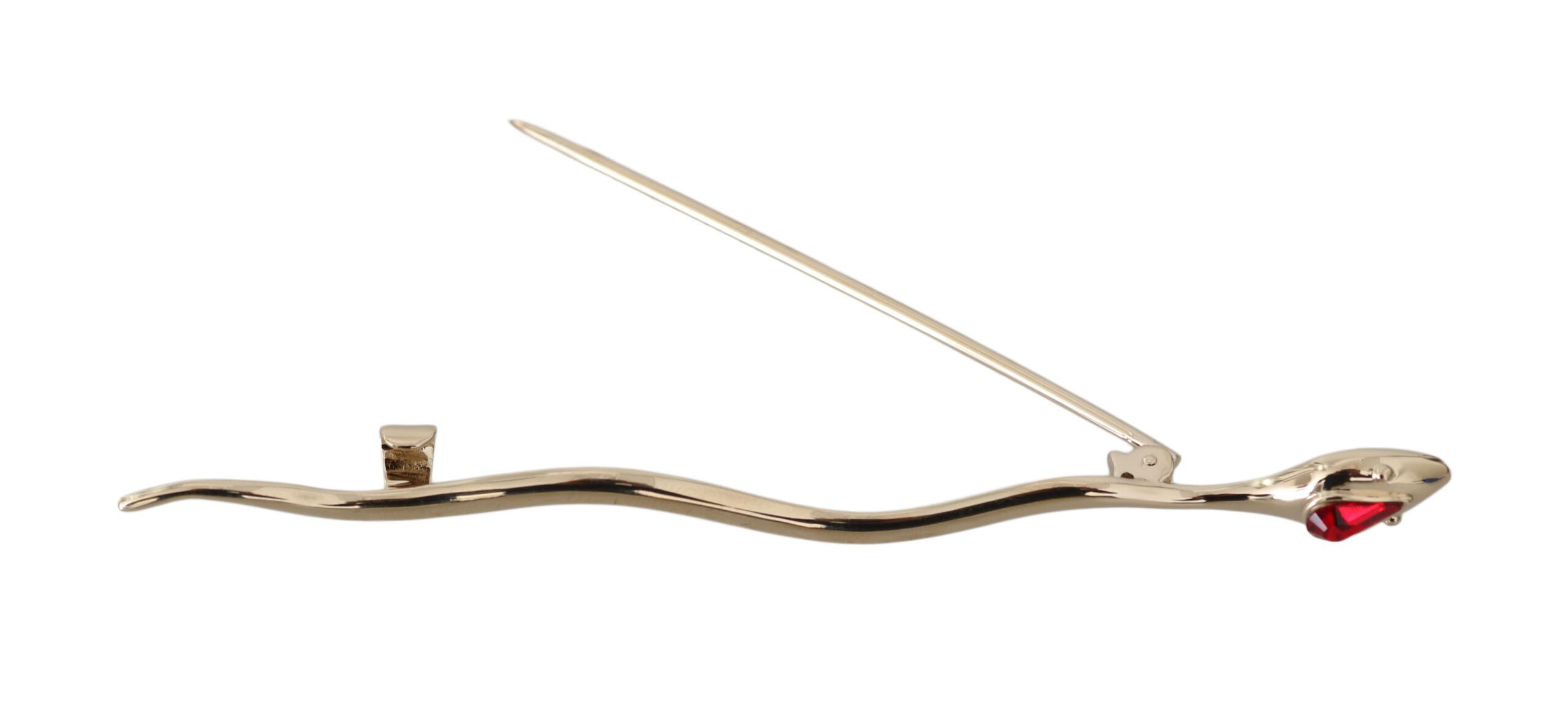 Brass Crystal Spilla Serpente Brooch Women's Pin - Dolce & Gabbana - Modalova