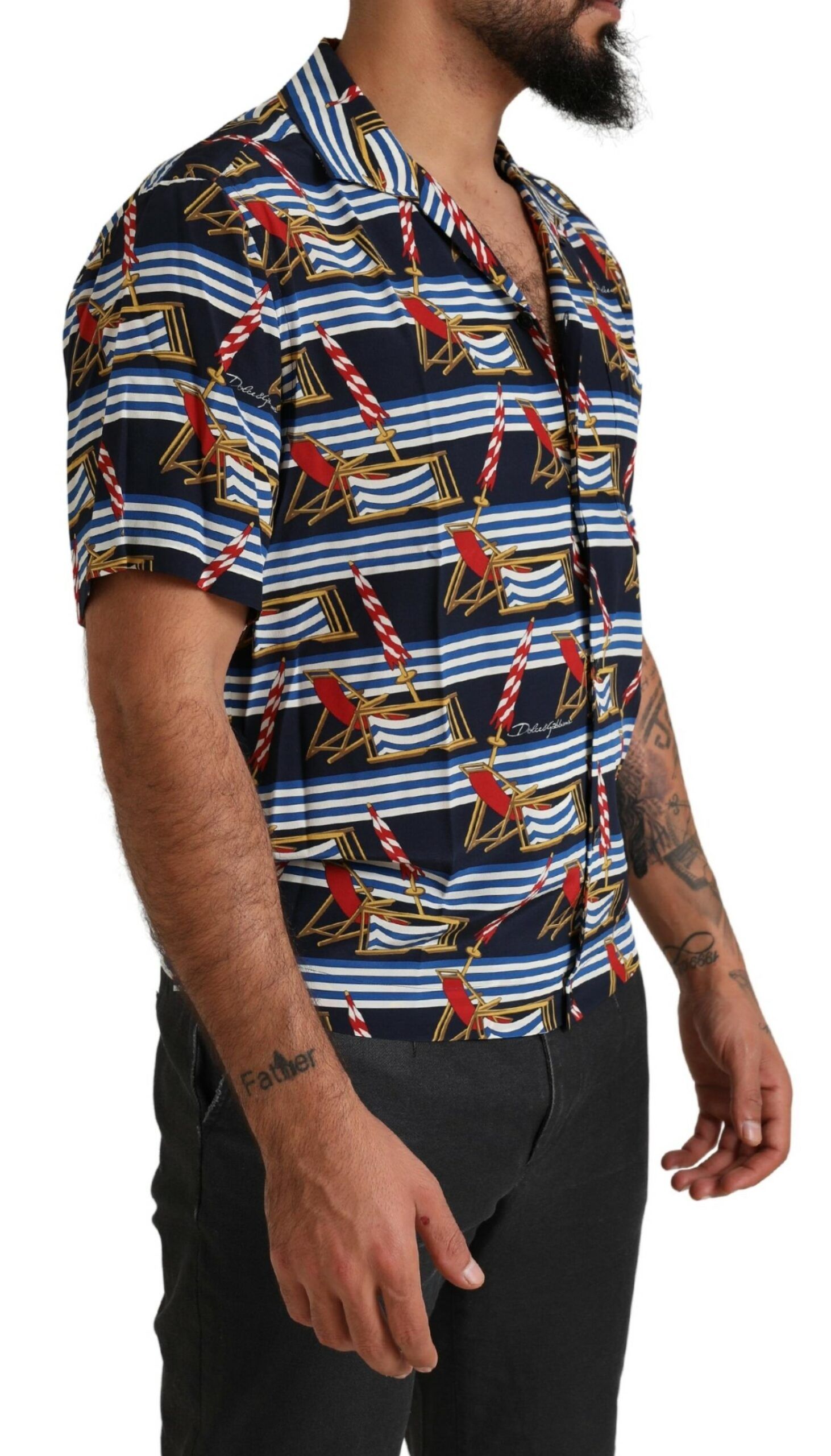 Beach Chair Short Sleeves Men's Shirt - Dolce & Gabbana - Modalova