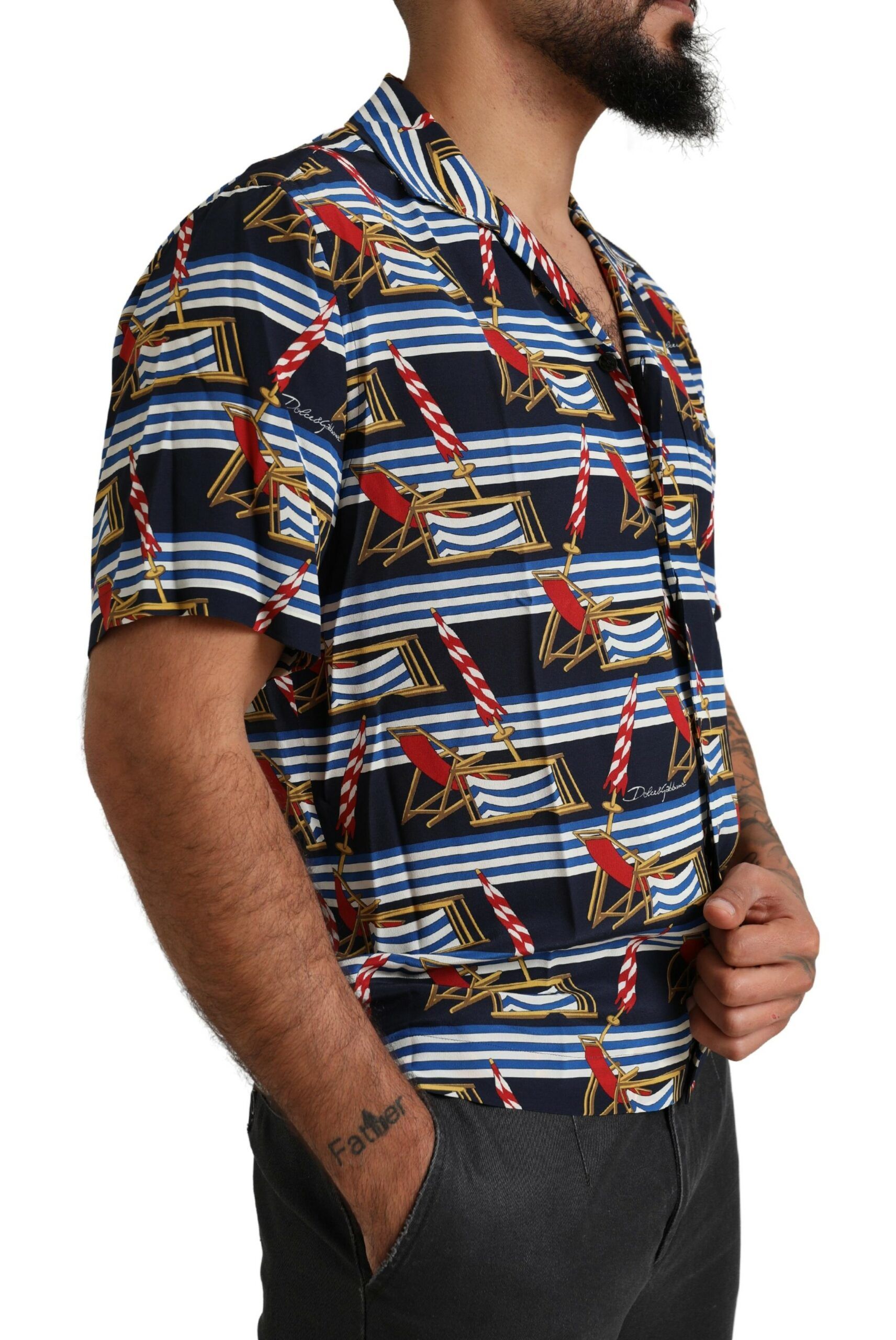 Beach Chair Short Sleeves Men's Shirt - Dolce & Gabbana - Modalova