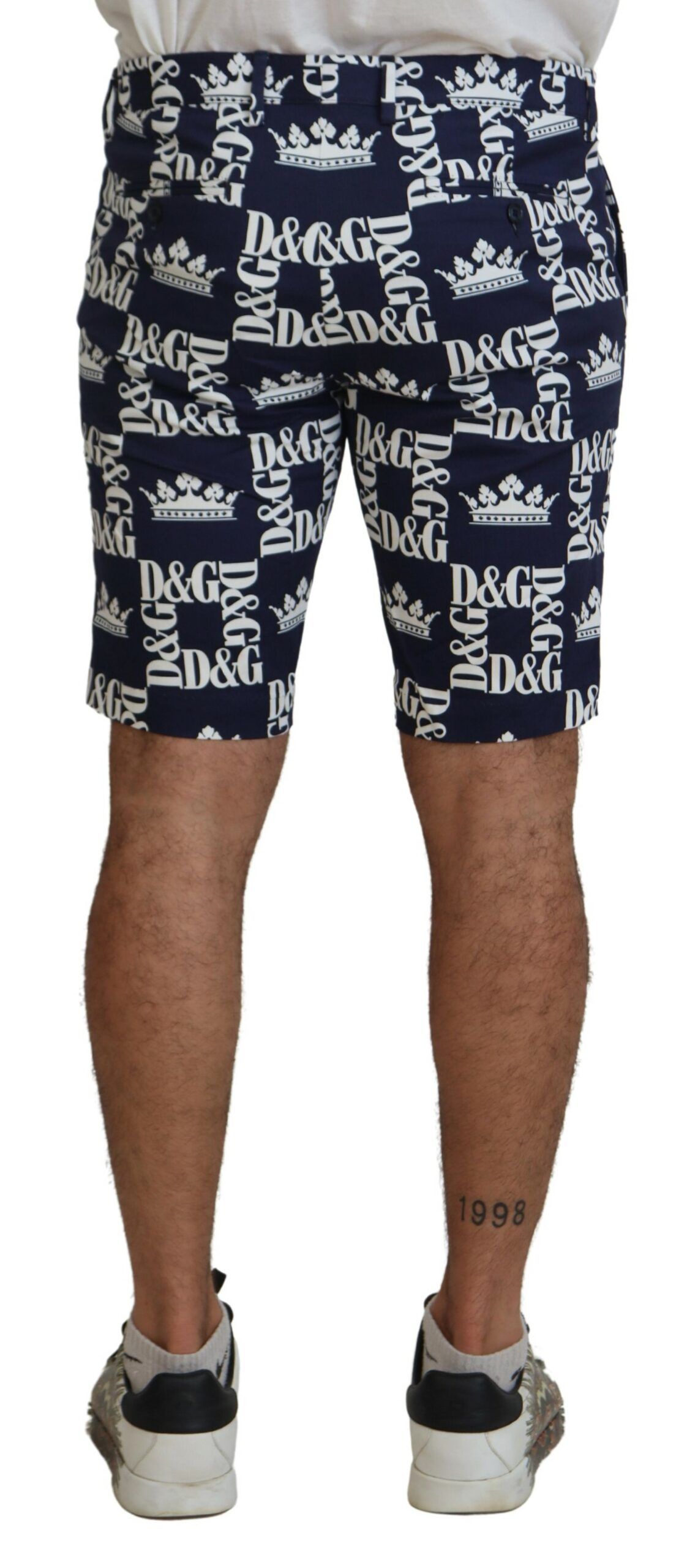 Logo Print Cotton Chinos Men's Shorts - Dolce & Gabbana - Modalova