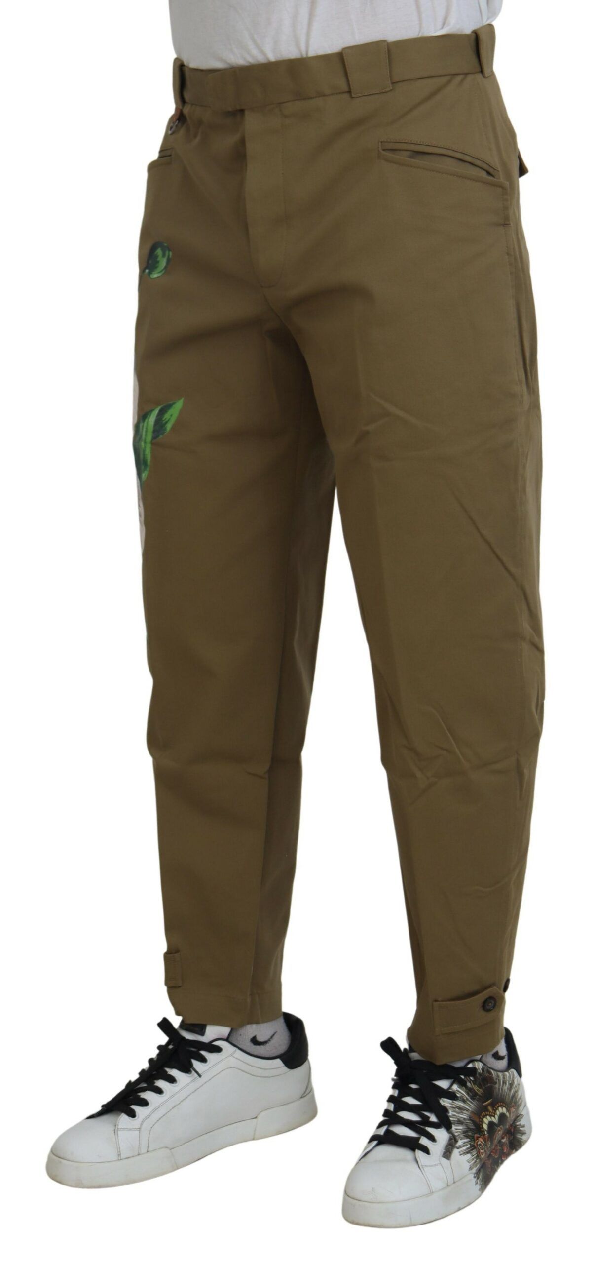 Cotton Stretch Floral Chinos Men's Pants - Dolce & Gabbana - Modalova