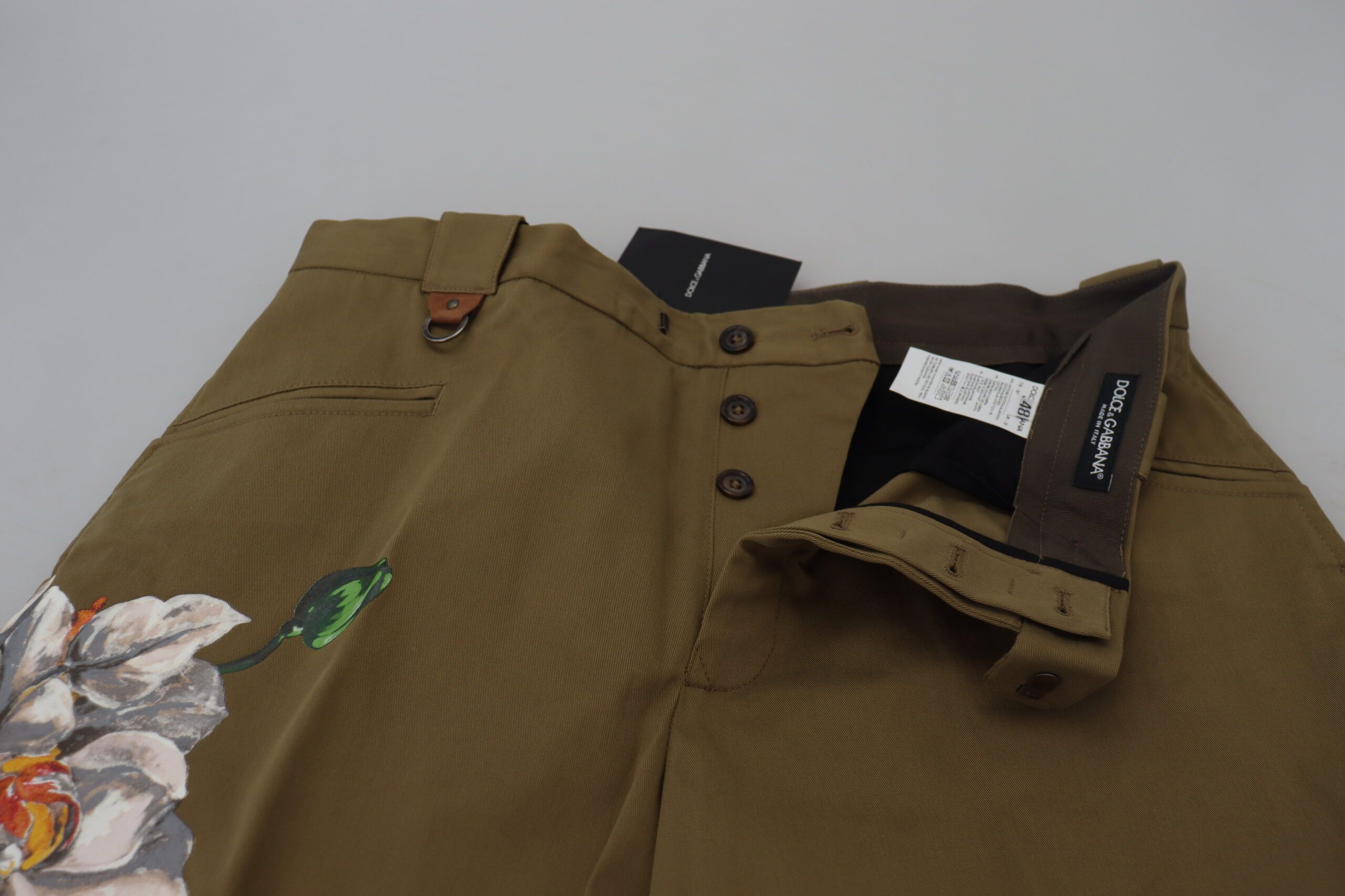 Cotton Stretch Floral Chinos Men's Pants - Dolce & Gabbana - Modalova