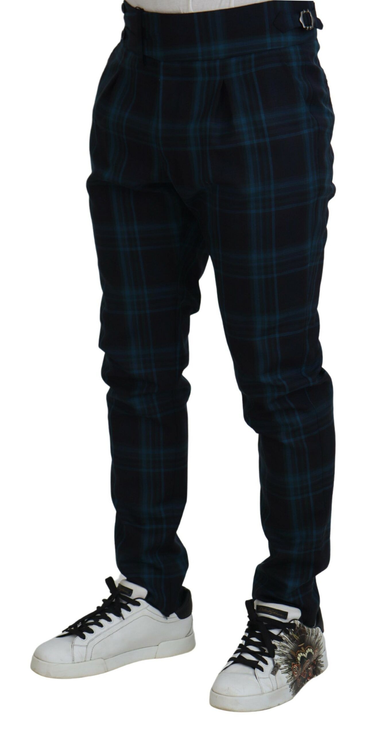 Purple Plaid Wool Trousers Men's Pants - Dolce & Gabbana - Modalova