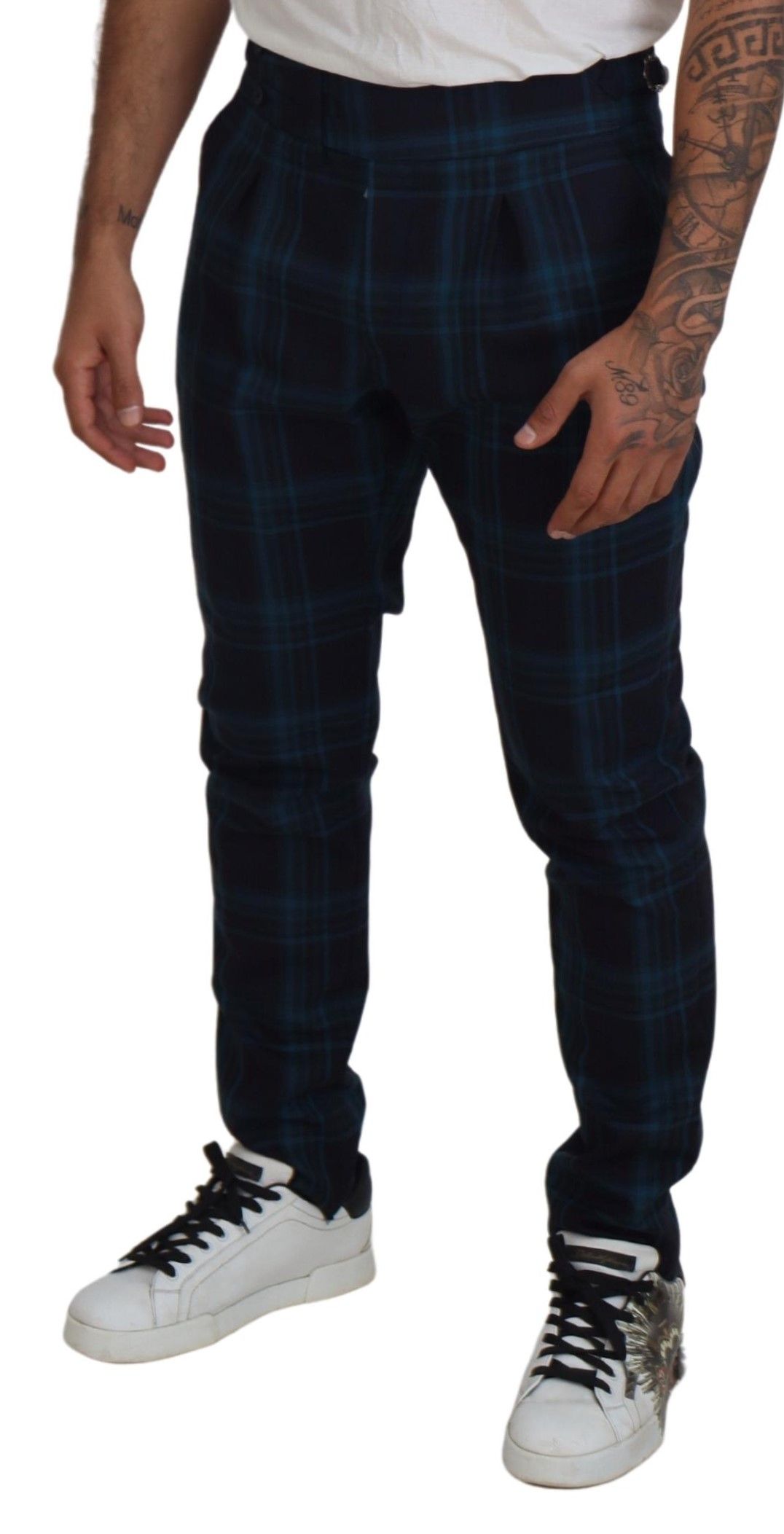 Purple Plaid Wool Trousers Men's Pants - Dolce & Gabbana - Modalova