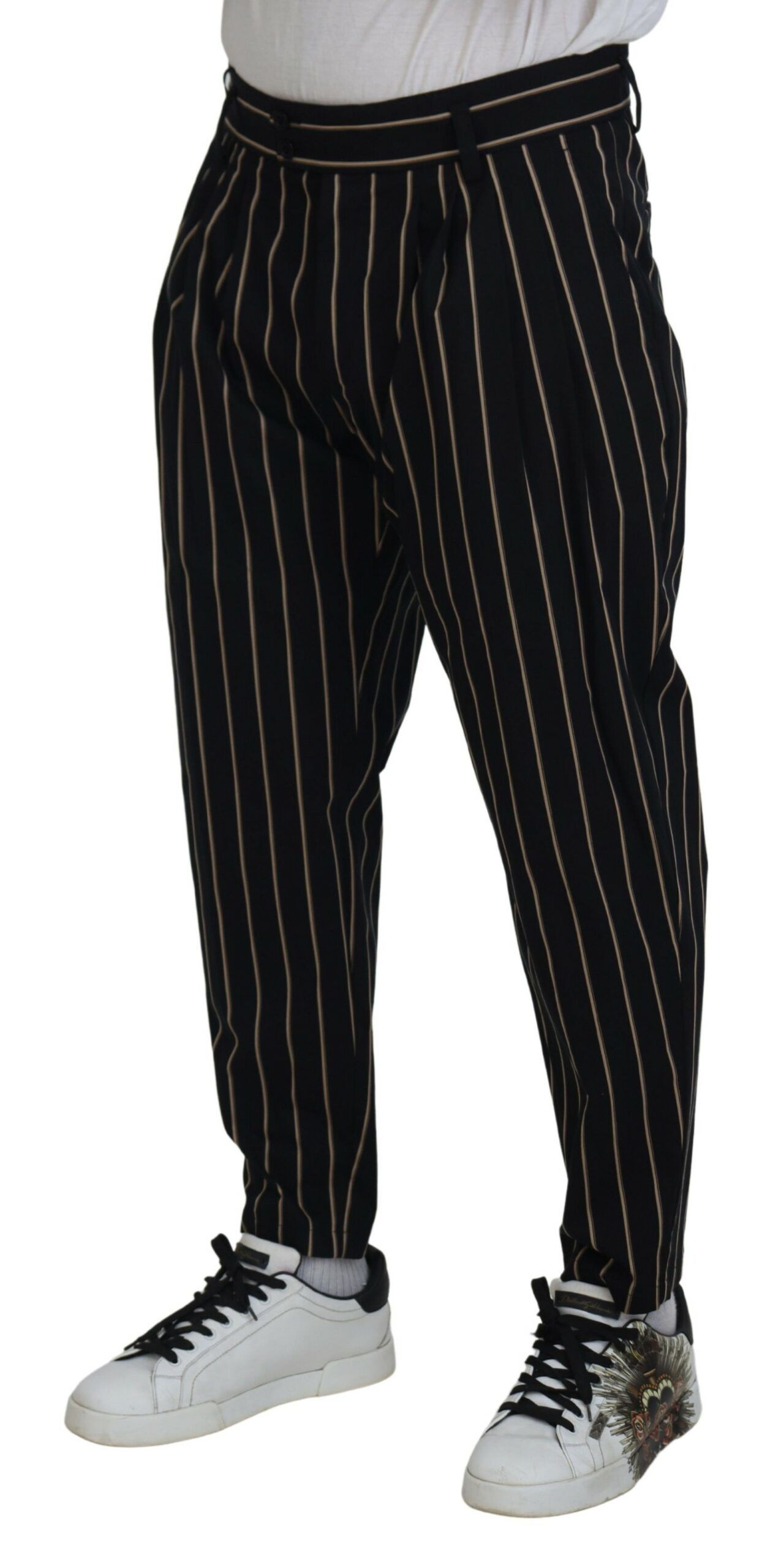 Beige Striped Cotton Stretch Men's Pants - Dolce & Gabbana - Modalova