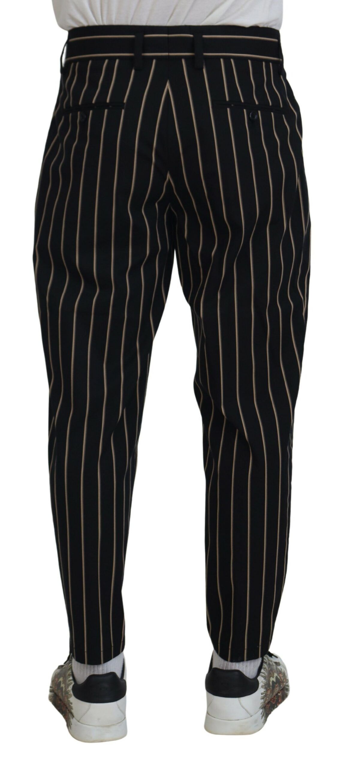 Beige Striped Cotton Stretch Men's Pants - Dolce & Gabbana - Modalova