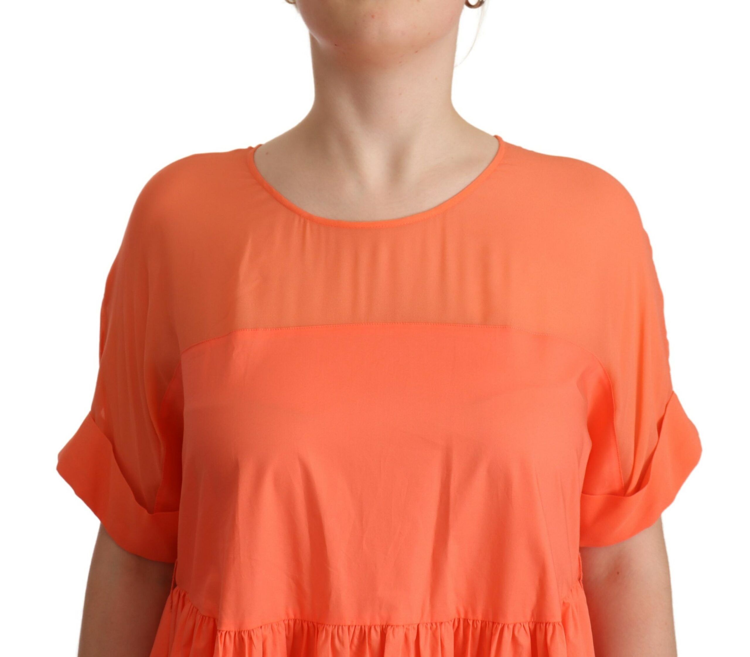 Cotton Blend Short Sleeves Maxi Shift Women's Dress - Twinset - Modalova