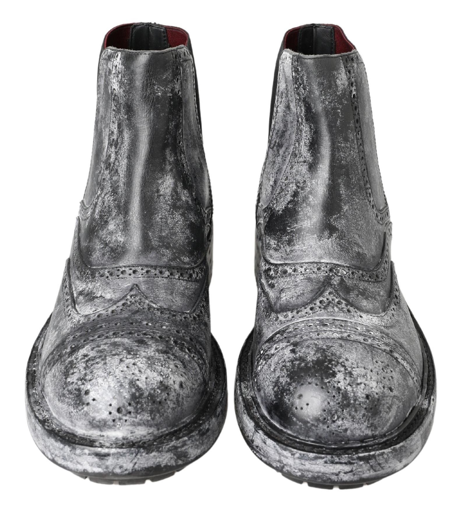 Gray Leather Ankle Men's Boots - Dolce & Gabbana - Modalova
