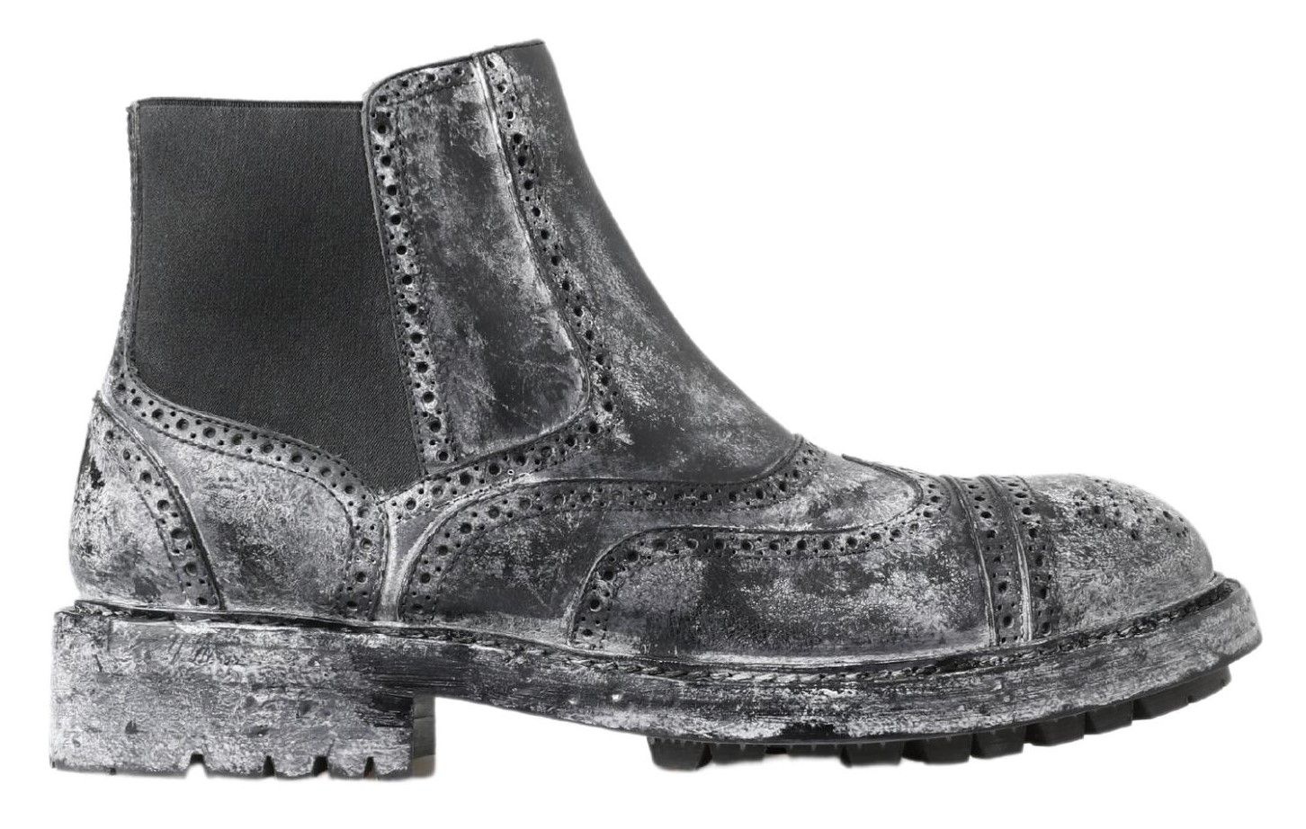 Gray Leather Ankle Men's Boots - Dolce & Gabbana - Modalova