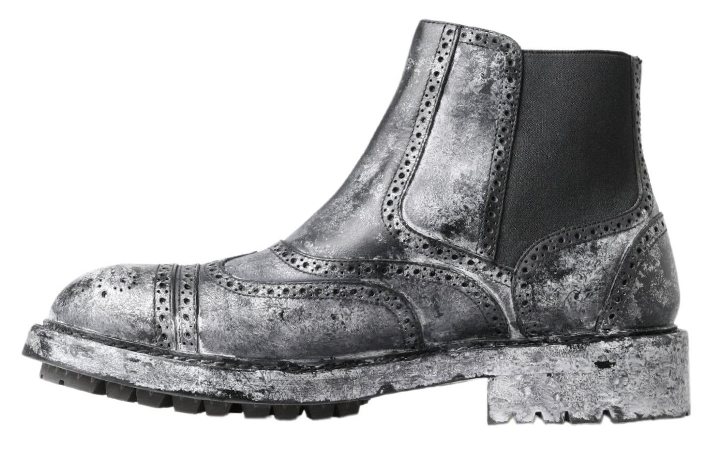 Gray Leather Ankle Men's Boots - Dolce & Gabbana - Modalova