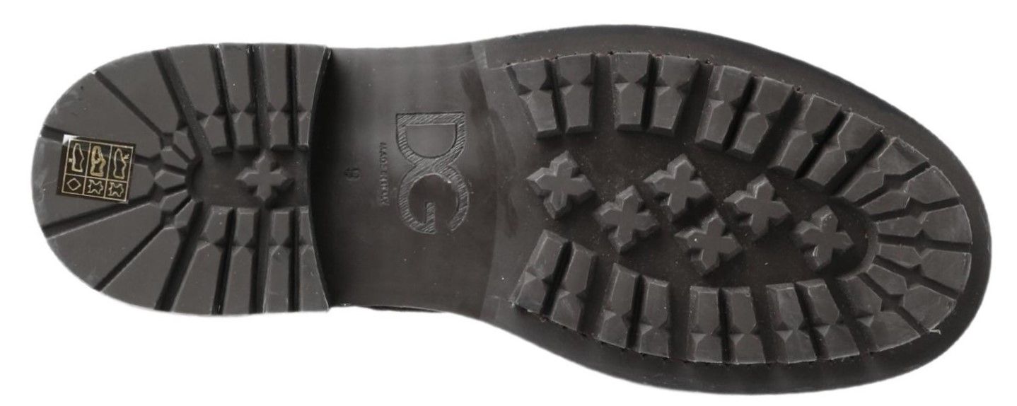 Gray Leather Mid Calf Boots Men's Shoes - Dolce & Gabbana - Modalova