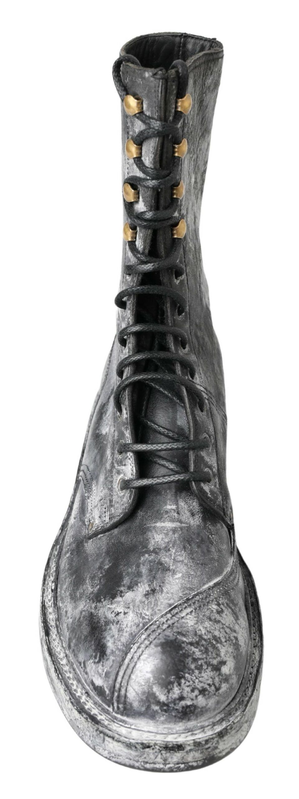 Gray Leather Mid Calf Boots Men's Shoes - Dolce & Gabbana - Modalova
