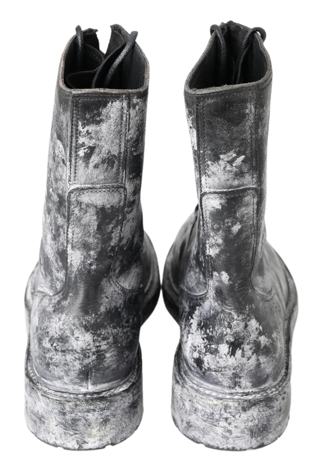 Gray Leather Mid Calf Boots Men's Shoes - Dolce & Gabbana - Modalova