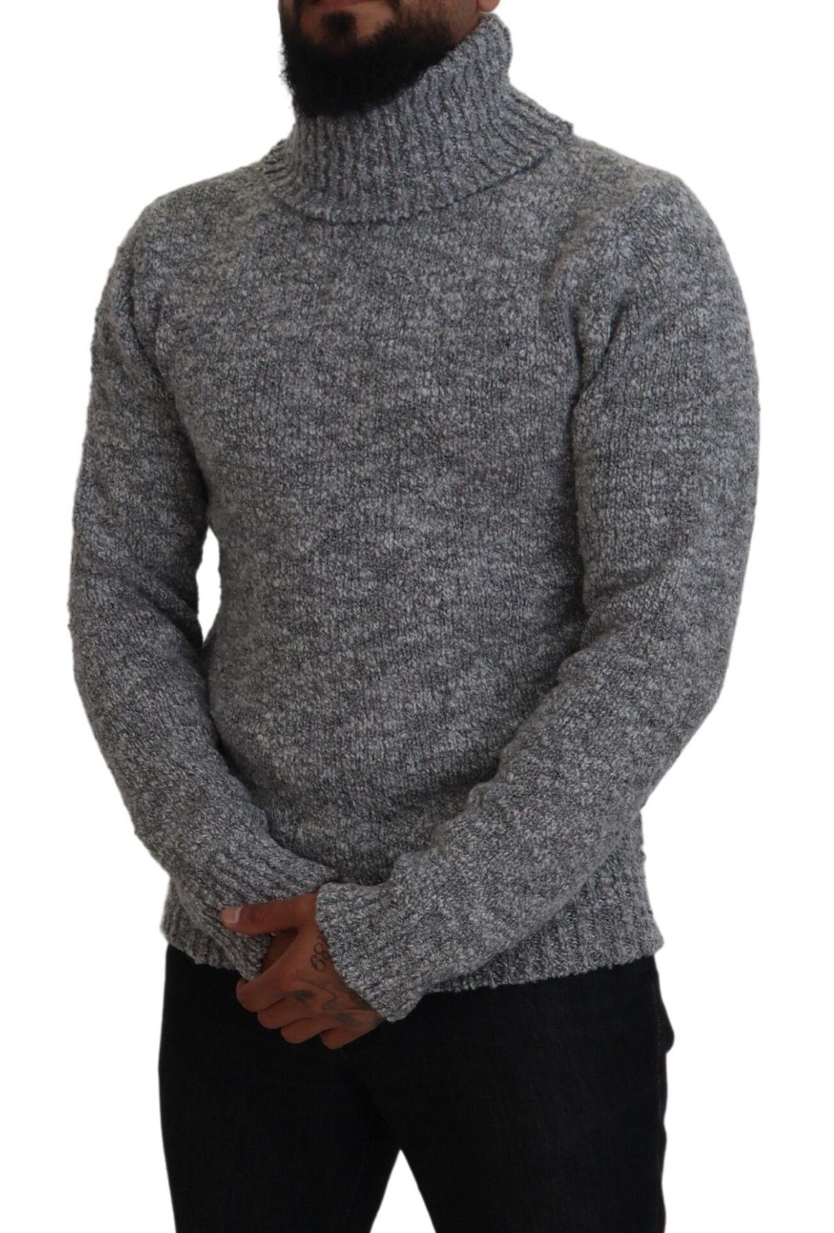 Wool Knit Turtleneck Pullover Men's Sweater - Dolce & Gabbana - Modalova