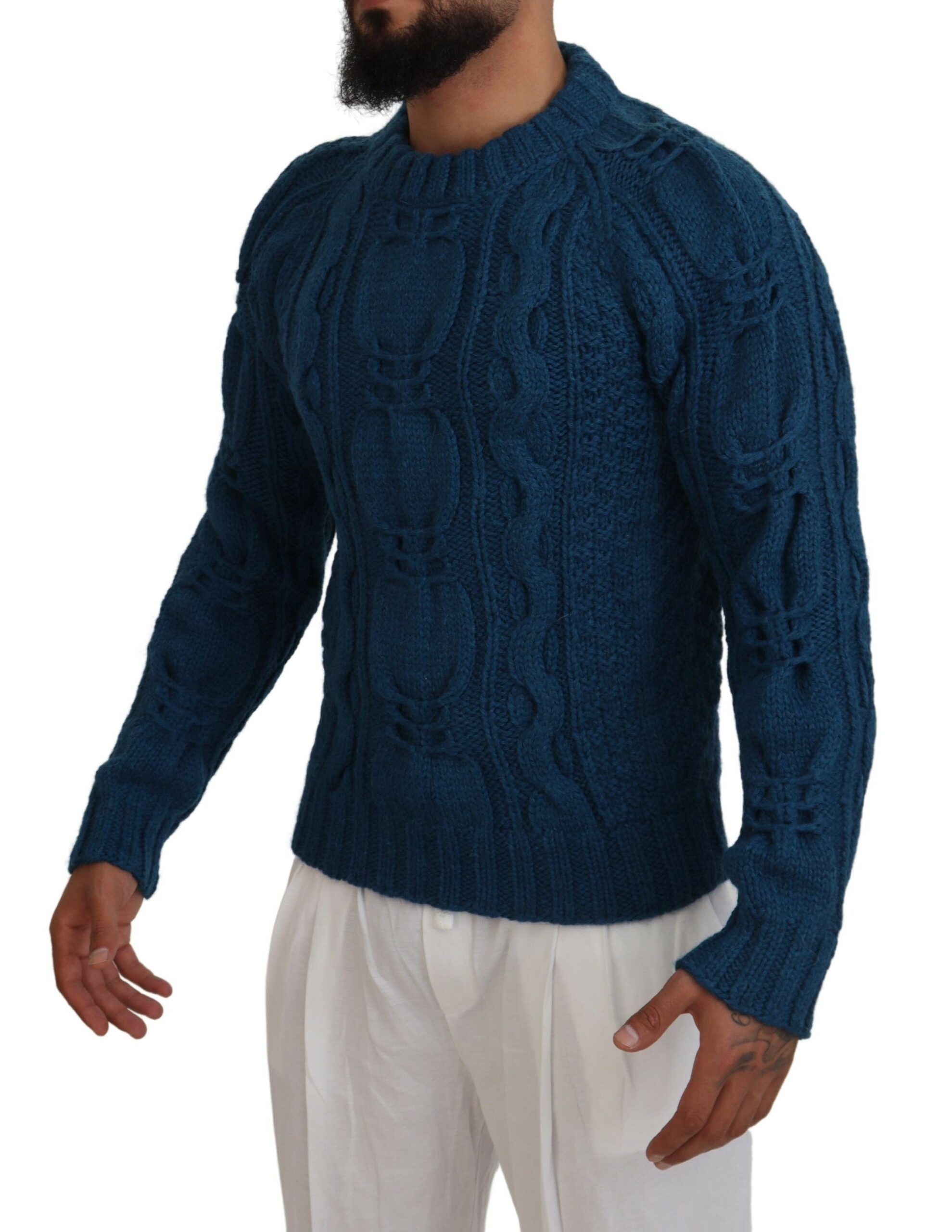 Knitted Wool Alpaca Pullover Men's Sweater - Dolce & Gabbana - Modalova