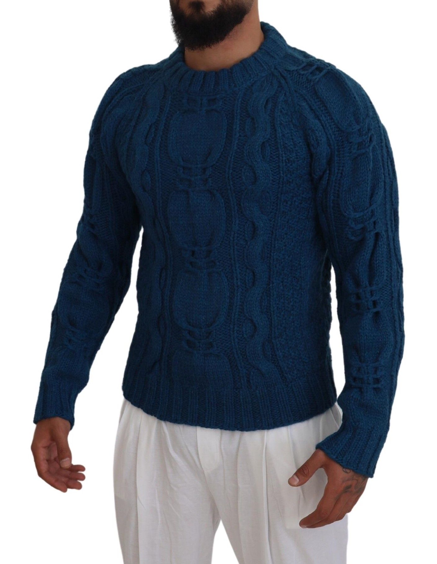 Knitted Wool Alpaca Pullover Men's Sweater - Dolce & Gabbana - Modalova