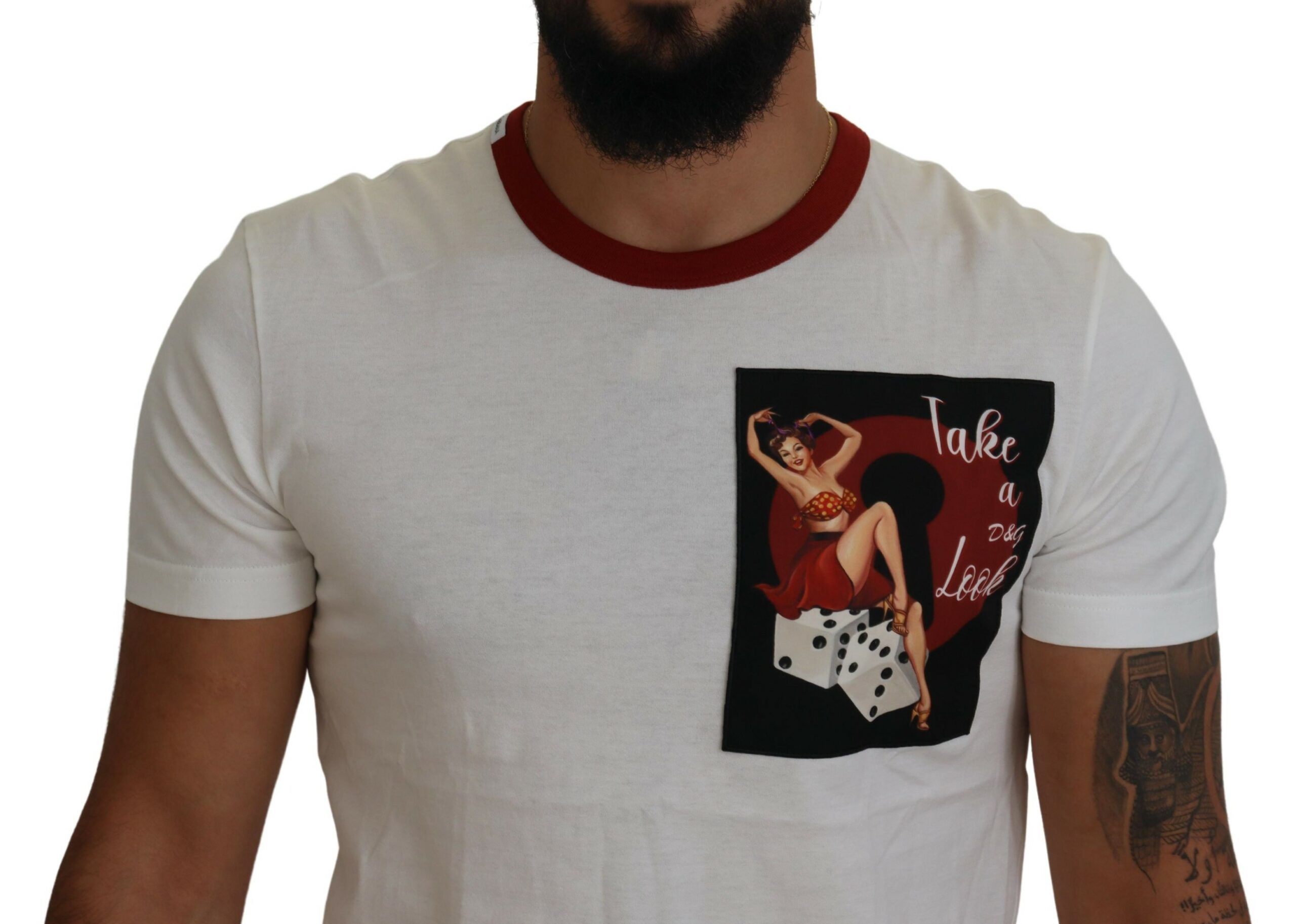 Cotton Logo Print Crewneck Men's T-shirt - Dolce & Gabbana - Modalova