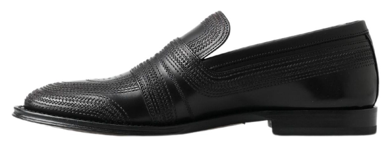 Leather Slipper Loafers Stitched Men's Shoes - Dolce & Gabbana - Modalova