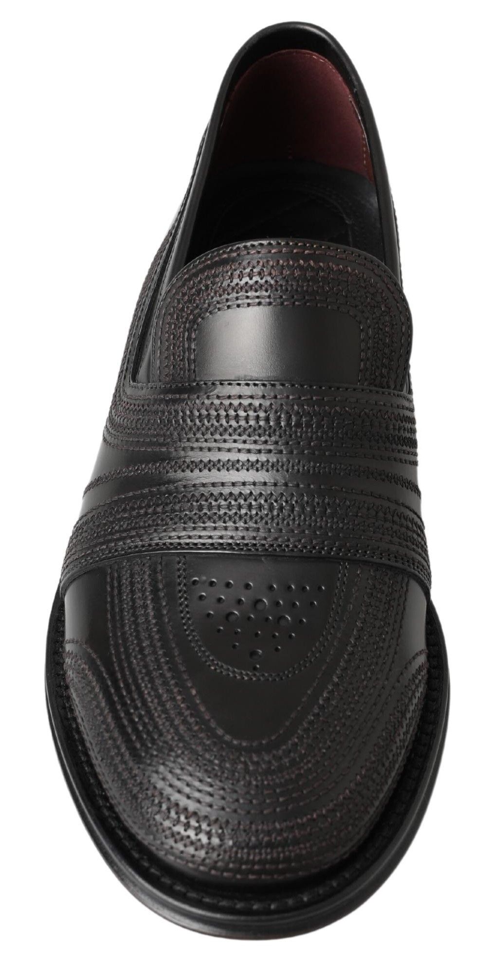 Leather Slipper Loafers Stitched Men's Shoes - Dolce & Gabbana - Modalova