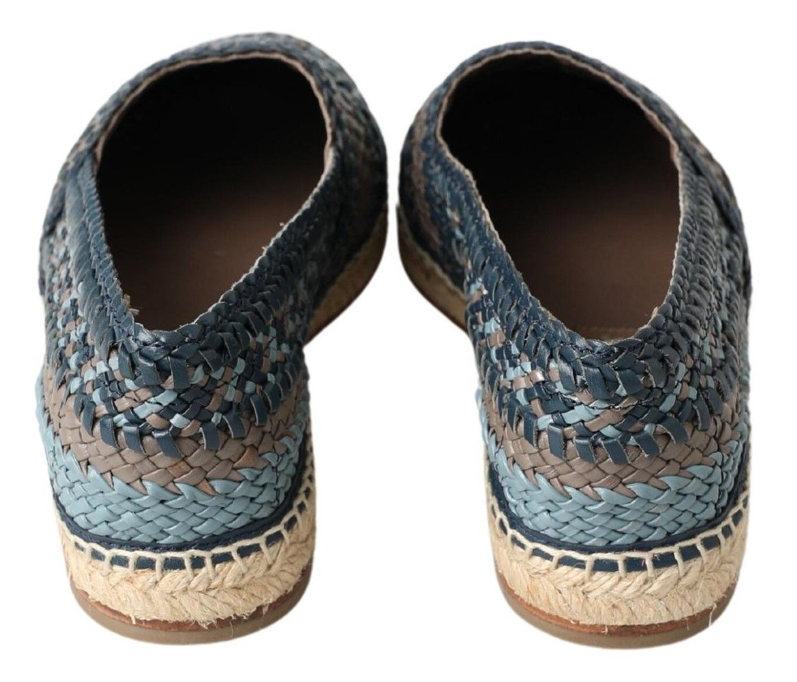 Gray Leather Buffalo Espadrille Men's Shoes - Dolce & Gabbana - Modalova