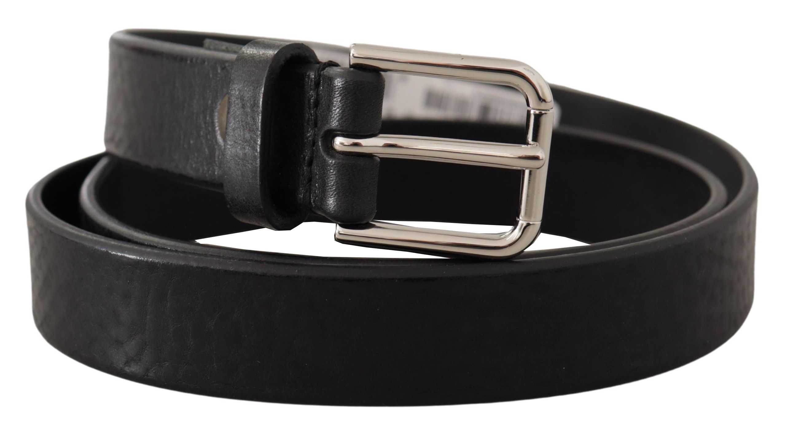 Calf Leather Silver Tone Logo Metal Buckle Men's Belt - Dolce & Gabbana - Modalova