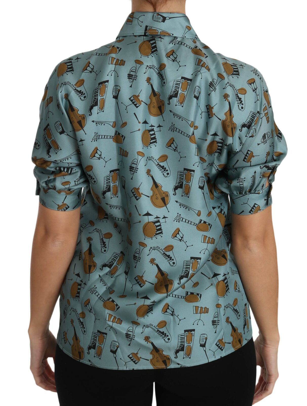 Musical Instruments Silk Short sleeve Women's Shirt - Dolce & Gabbana - Modalova