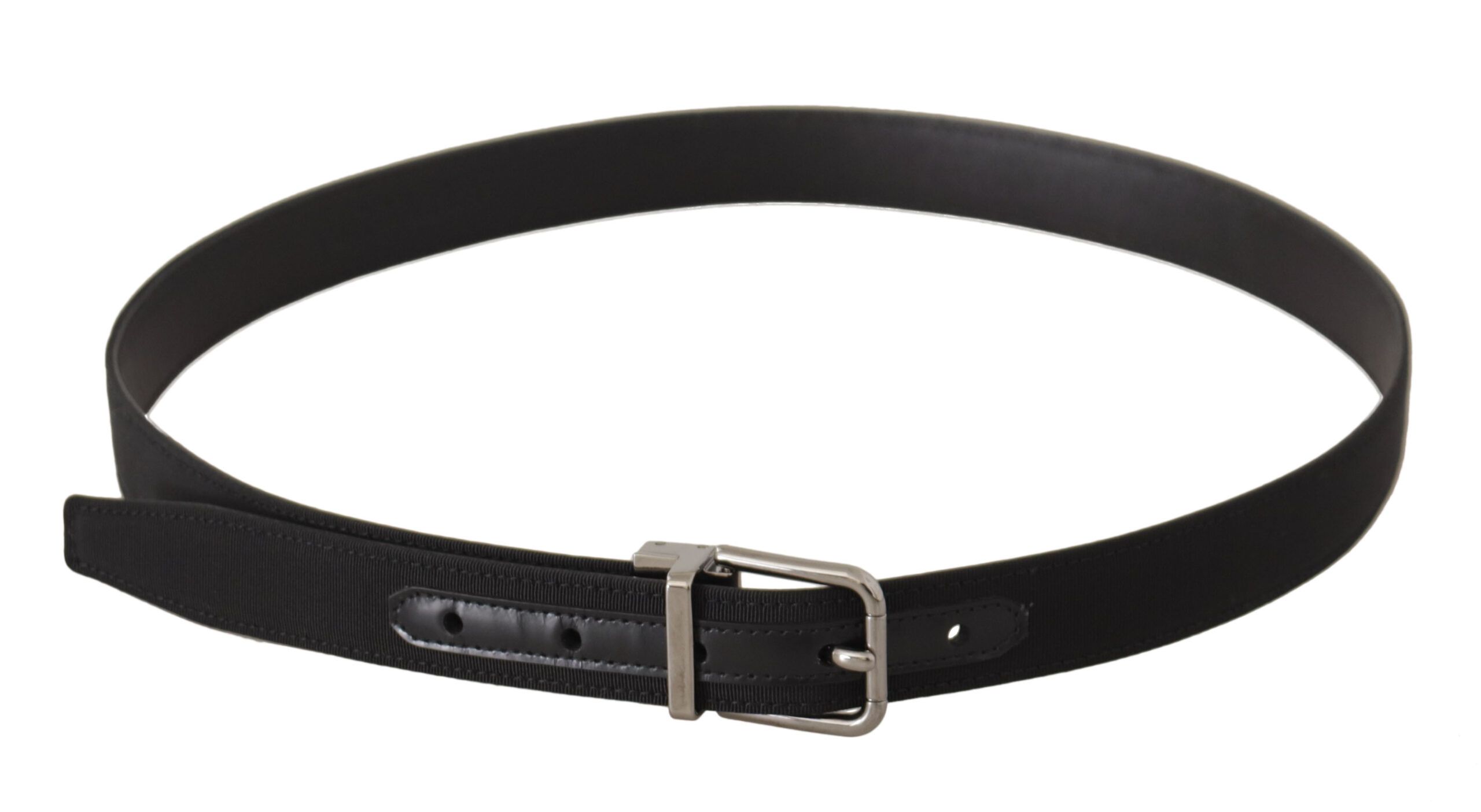 Canvas Leather Silver Metal Buckle Men's Belt - Dolce & Gabbana - Modalova