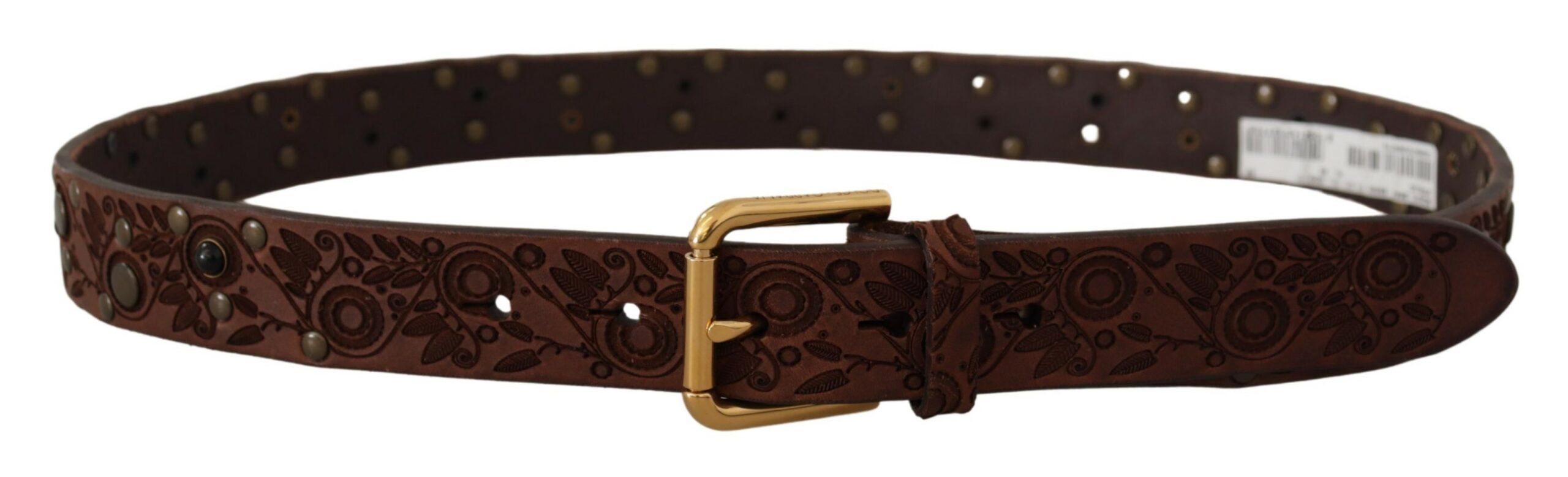Calf Leather Embossed Gold Metal Men's Buckle - Dolce & Gabbana - Modalova
