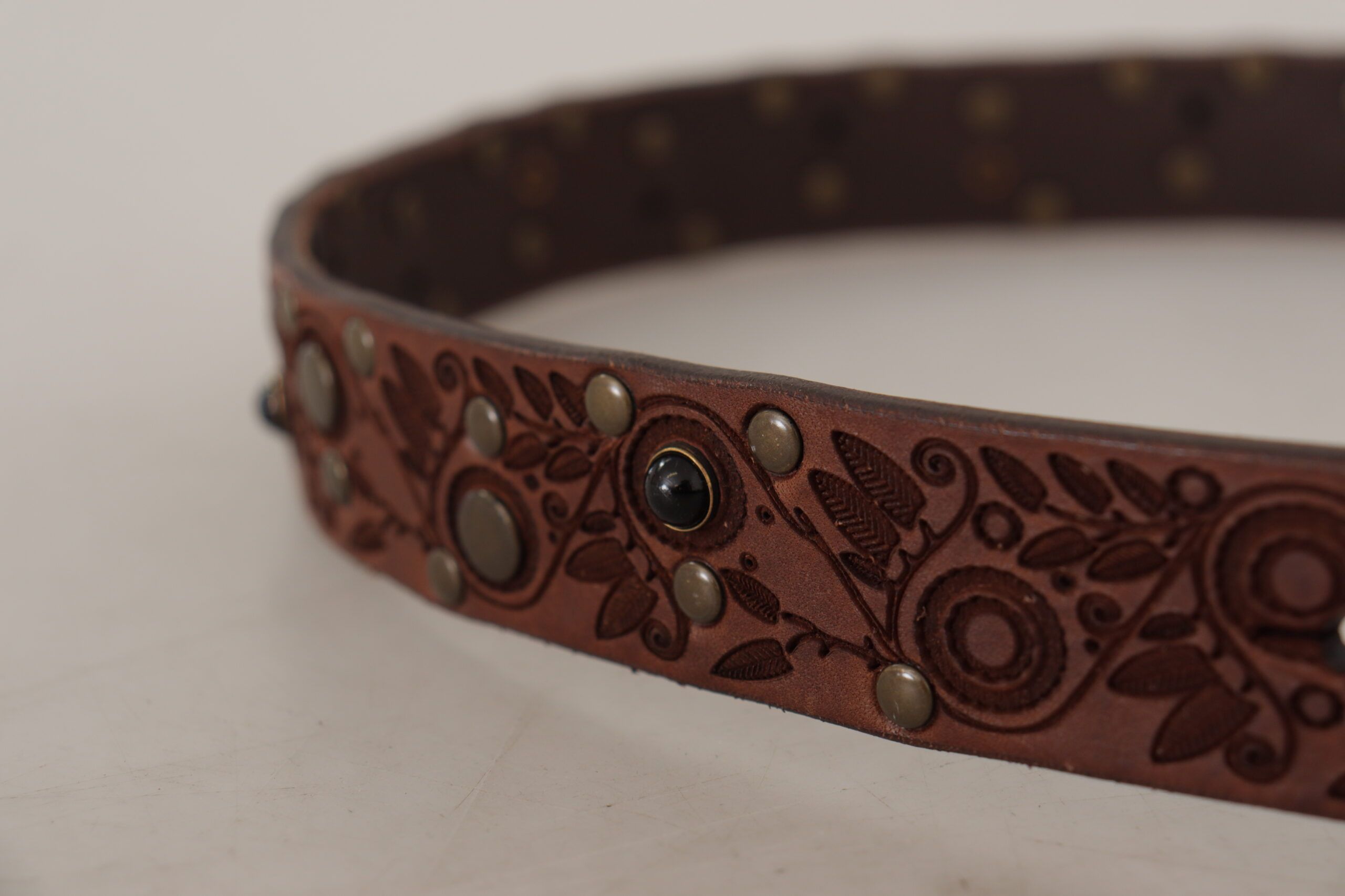 Calf Leather Embossed Gold Metal Men's Buckle - Dolce & Gabbana - Modalova