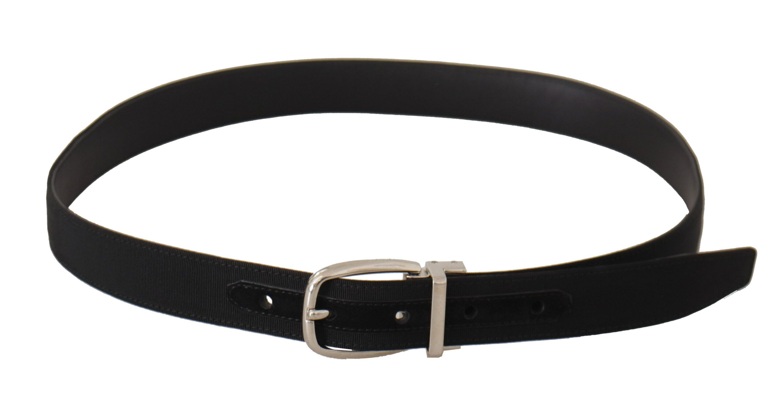 Belt Black Calf Leather Silver Tone Metal Men's Buckle - Dolce & Gabbana - Modalova