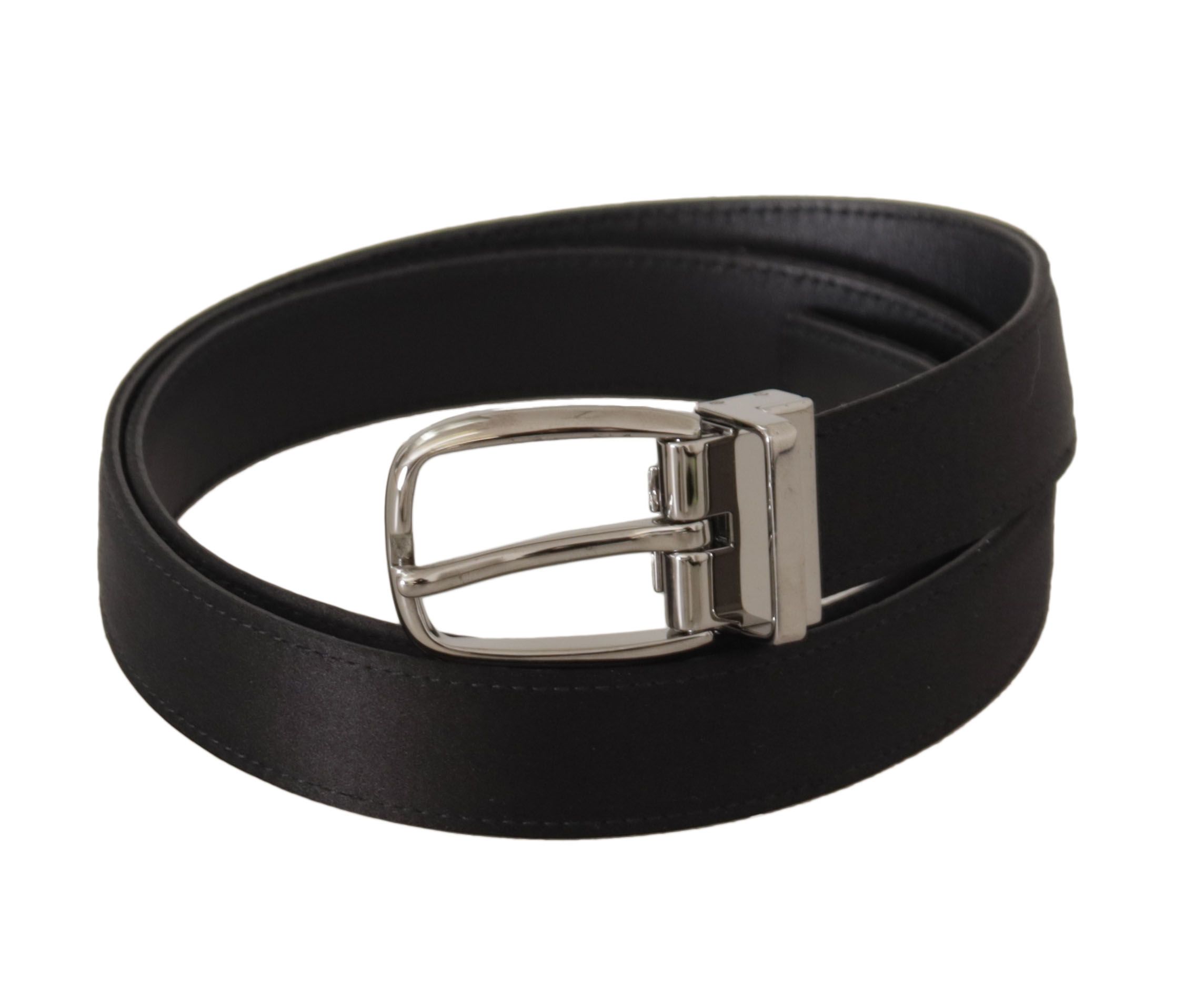 Calf Leather Silver Logo Metal Buckle Men's Belt - Dolce & Gabbana - Modalova