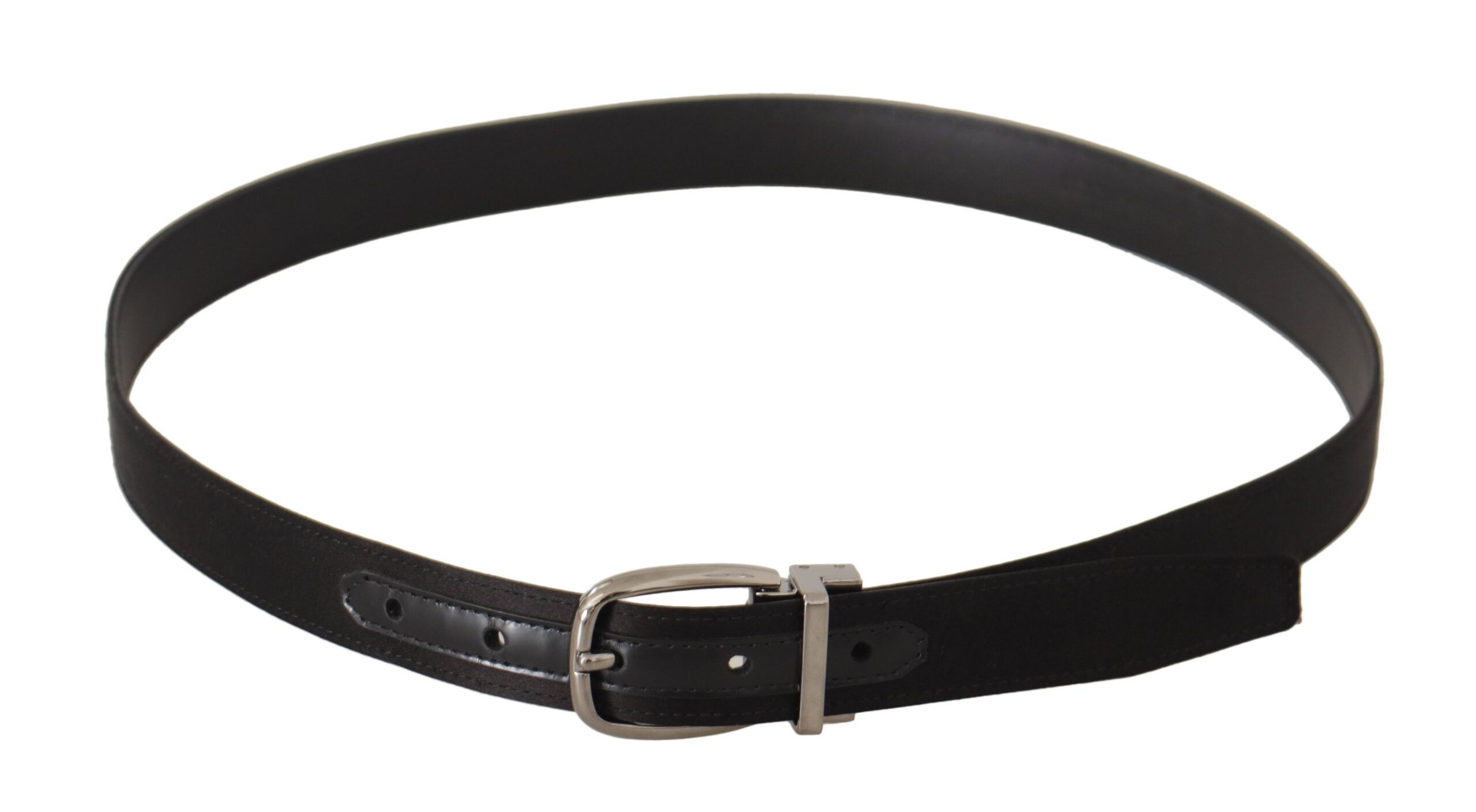 Calf Leather Silver Logo Metal Buckle Men's Belt - Dolce & Gabbana - Modalova
