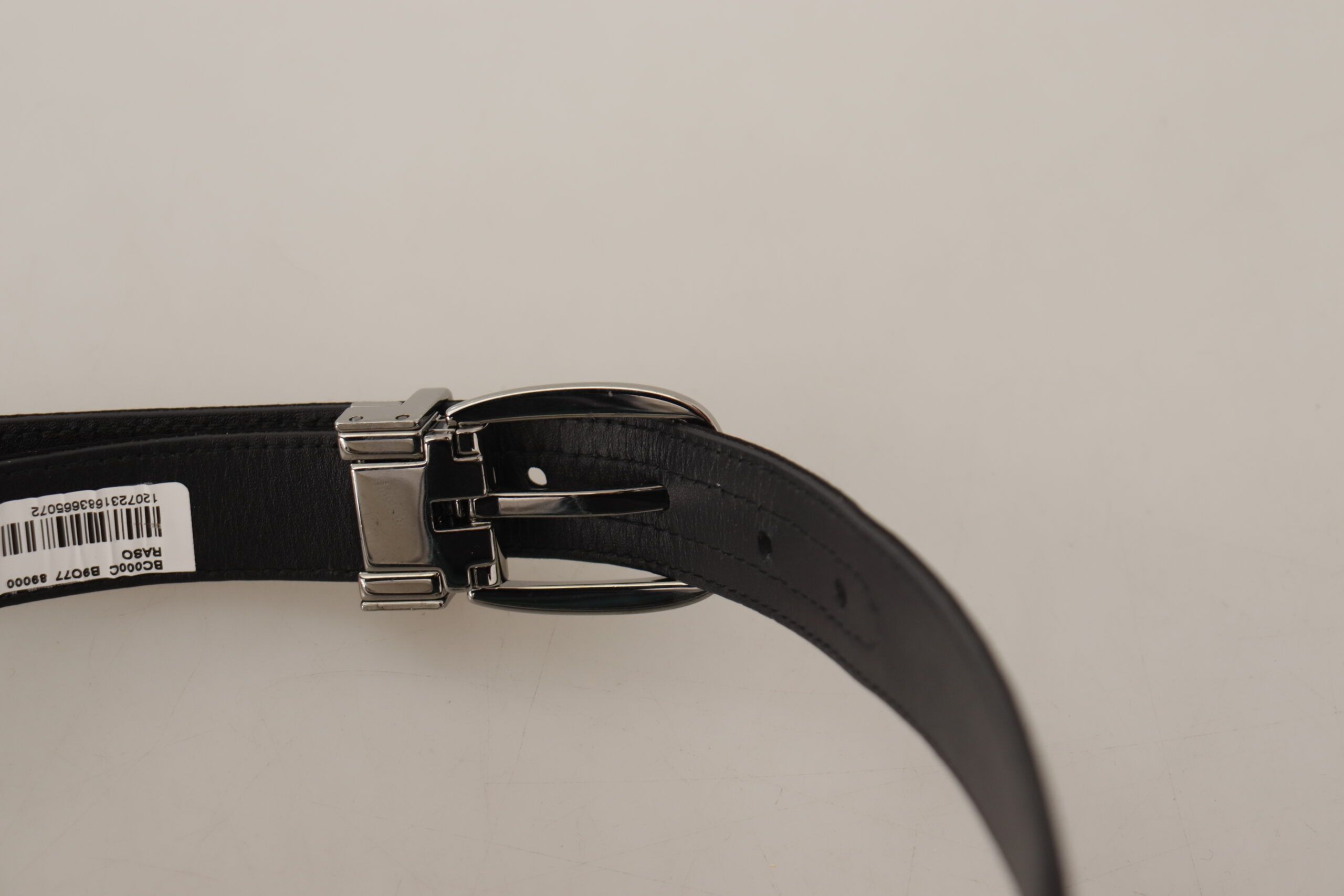 Calf Leather Silver Logo Metal Buckle Men's Belt - Dolce & Gabbana - Modalova