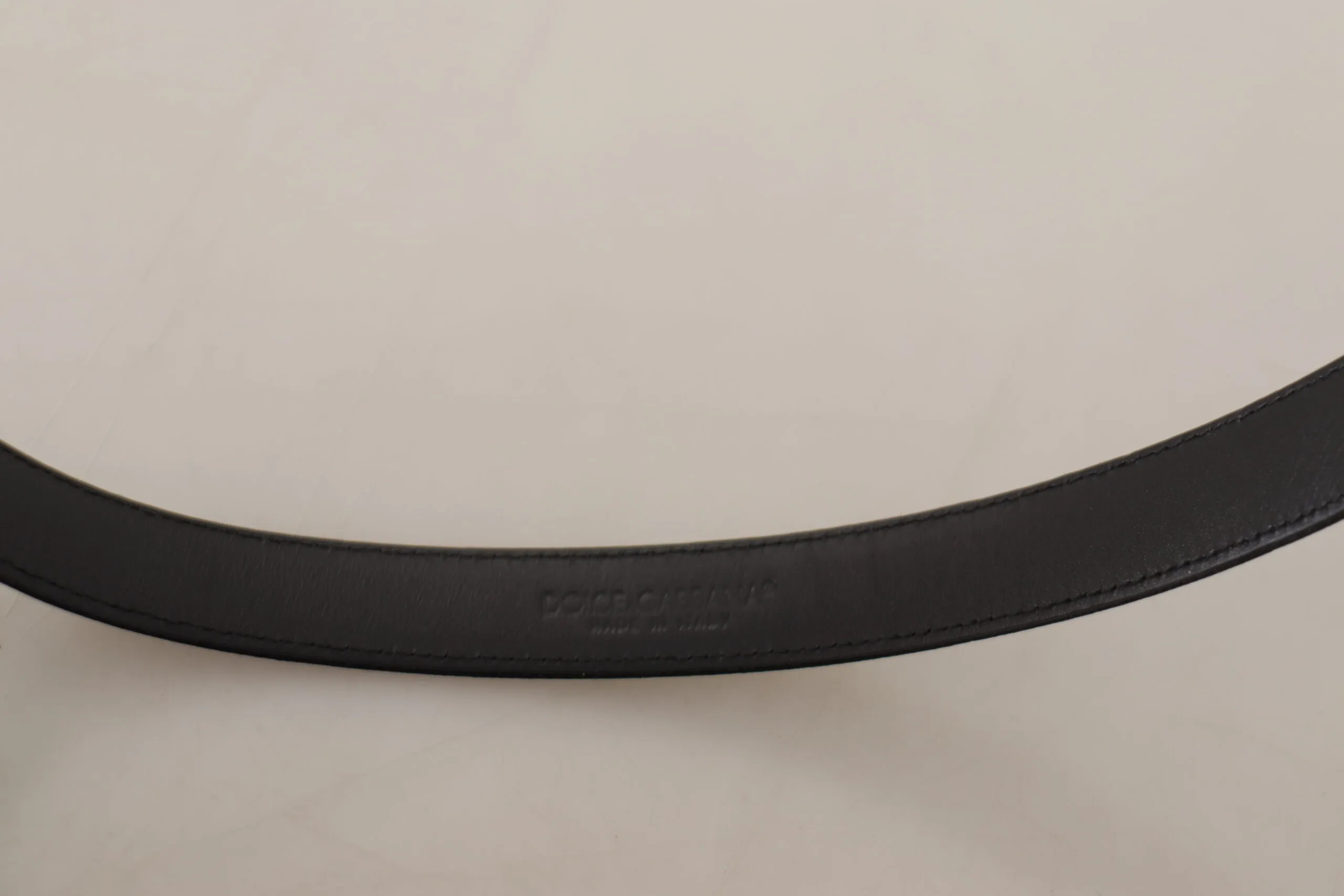 Calf Leather Silver Logo Metal Buckle Men's Belt - Dolce & Gabbana - Modalova